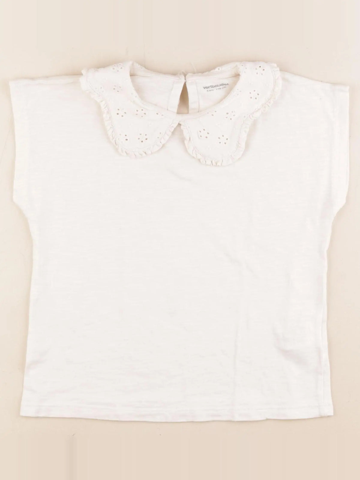 Vertbaudet - tee-shirt beige - 6 ans