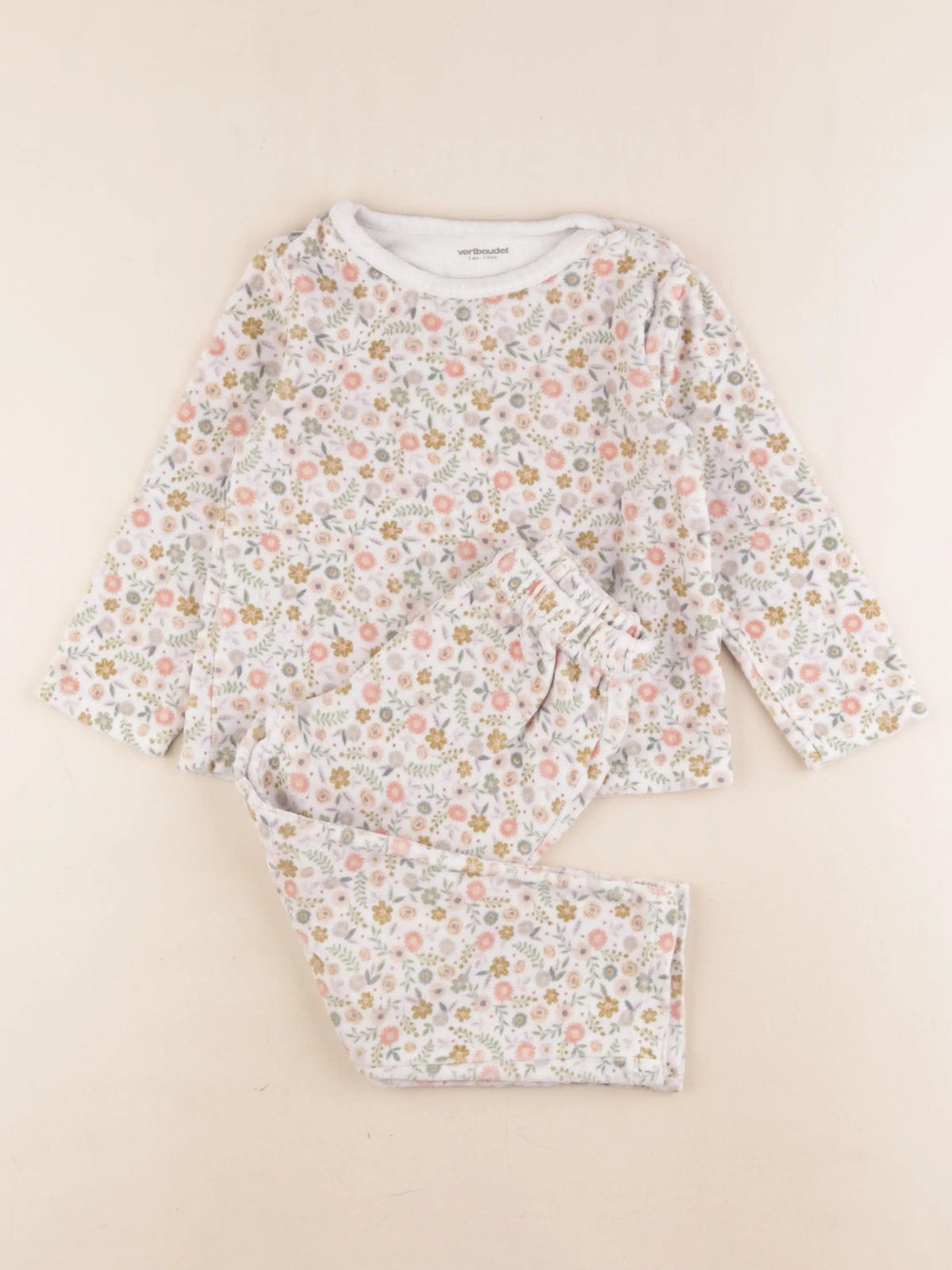 Vertbaudet - pyjama velours multicolore - 5 ans