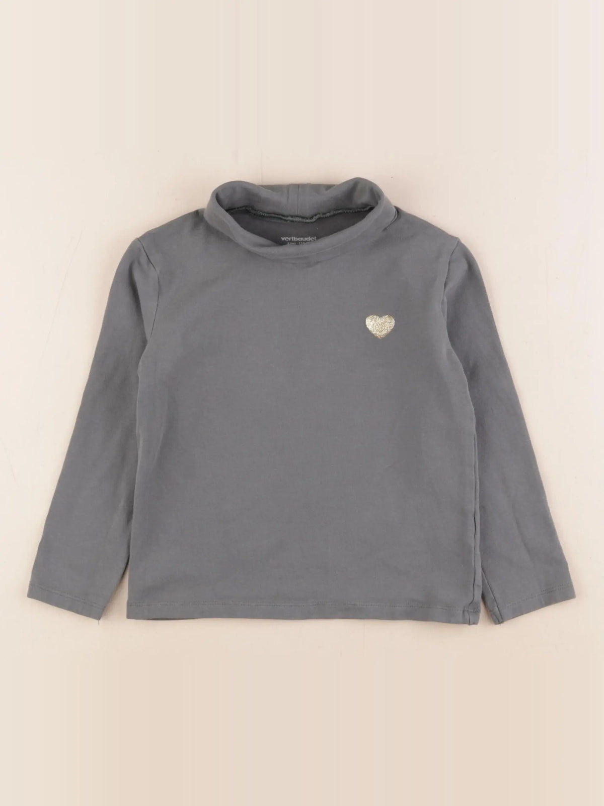 Vertbaudet - sous-pull vert, or - 5 ans
