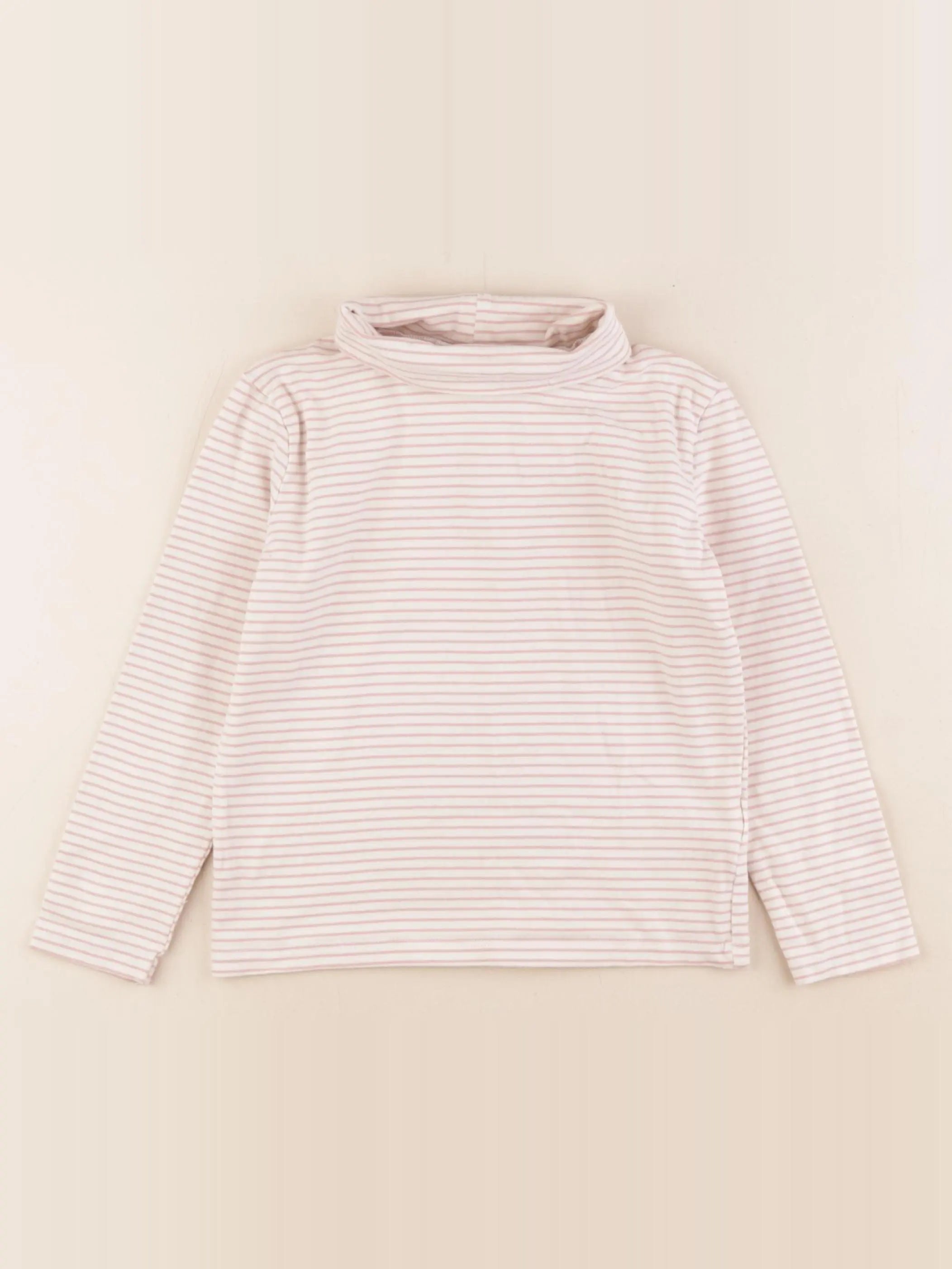 Vertbaudet - sous-pull beige, rose - 5 ans