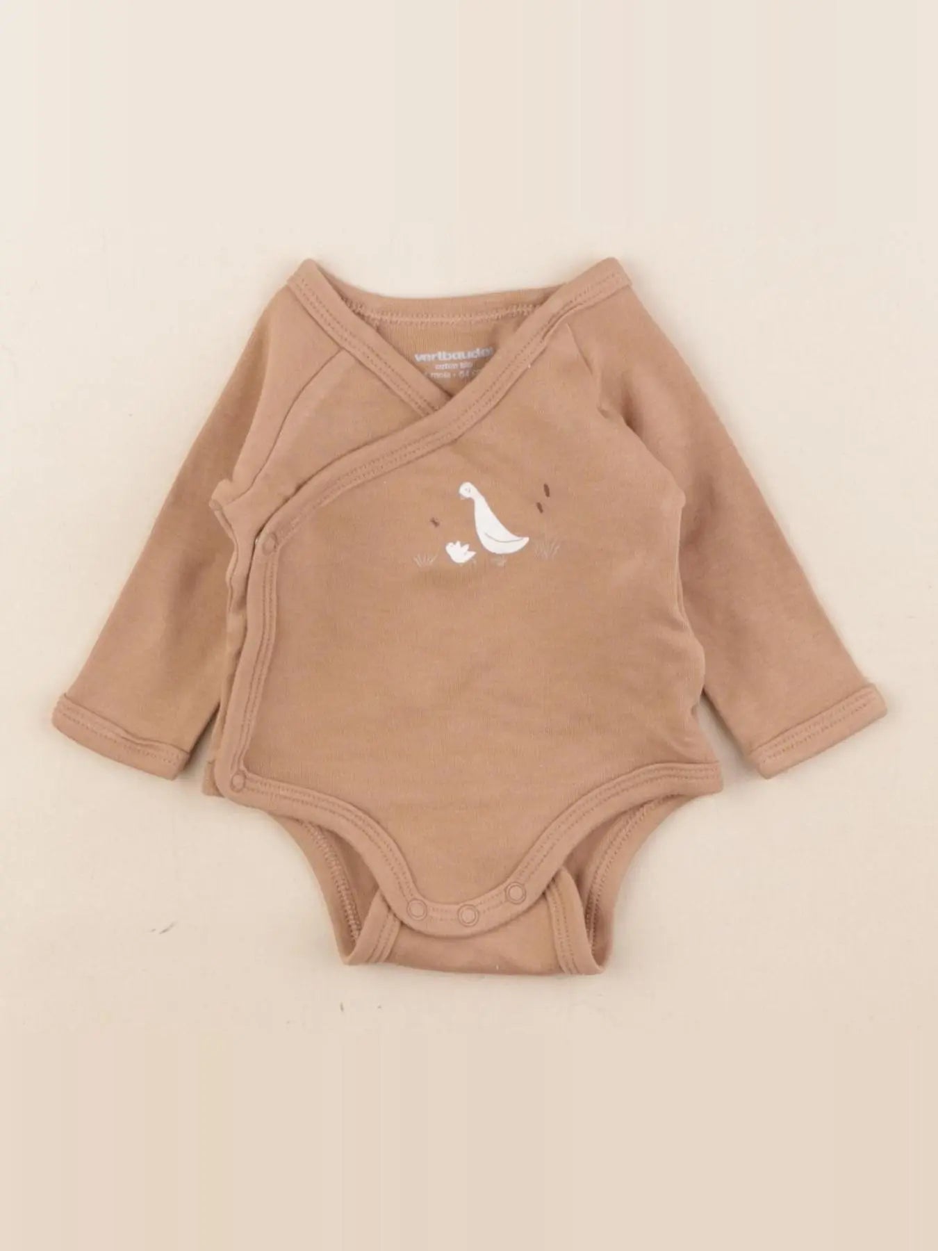 Vertbaudet - body marron - 1 mois