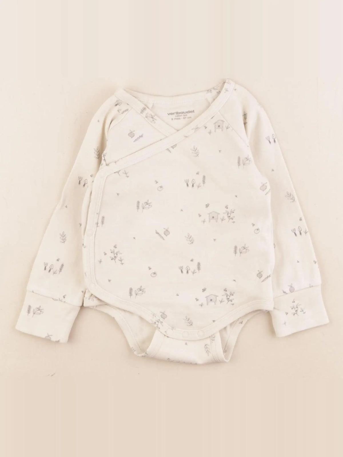 Vertbaudet - body beige - 6 mois