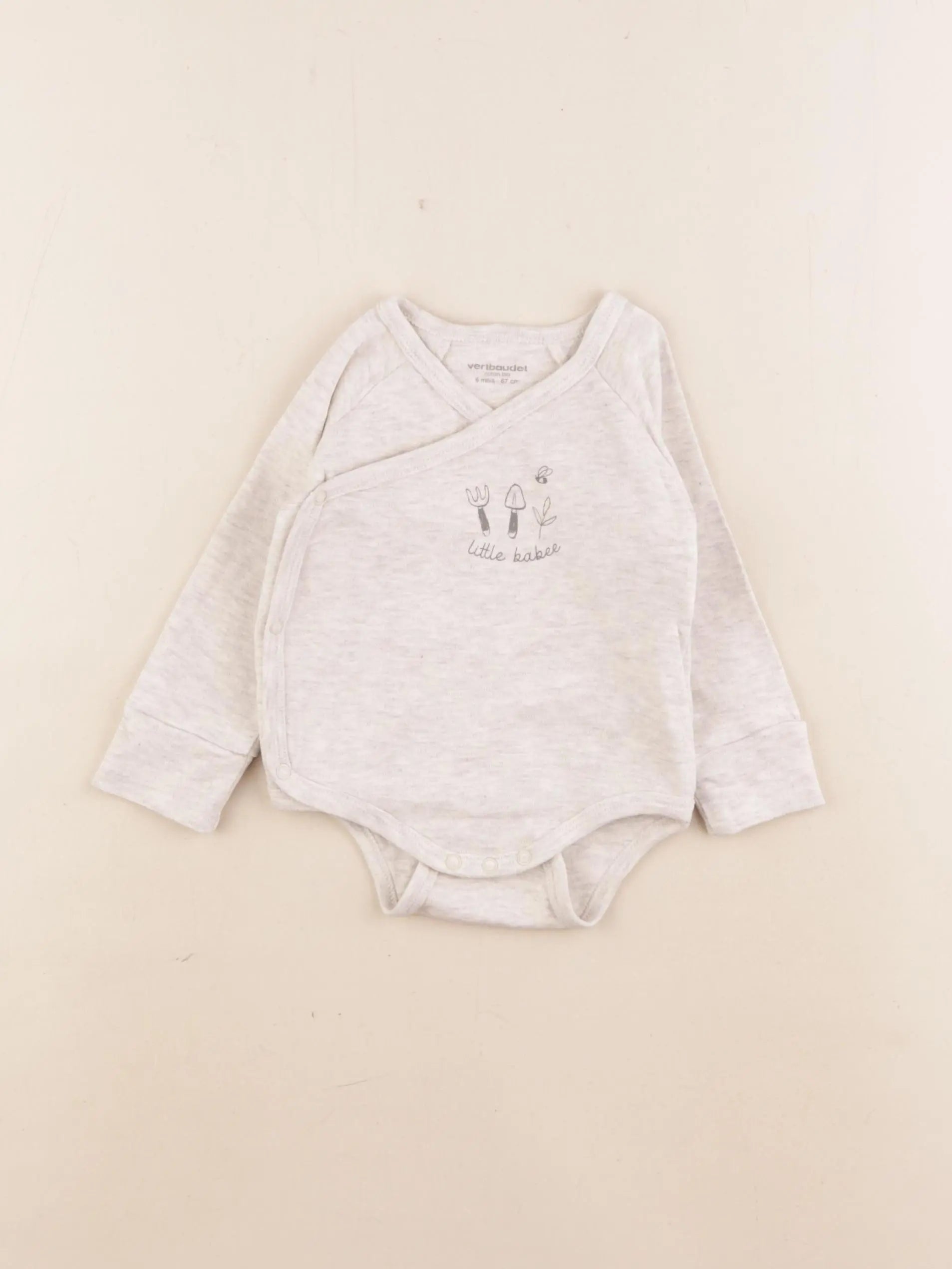 Vertbaudet - body beige - 6 mois