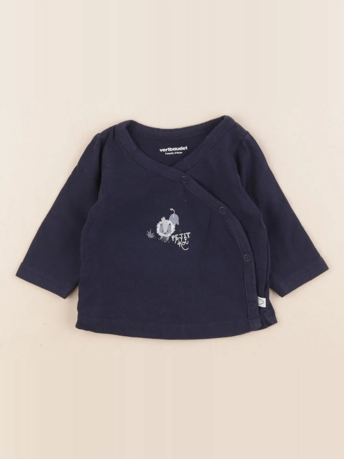Vertbaudet - tee-shirt bleu - 1 mois