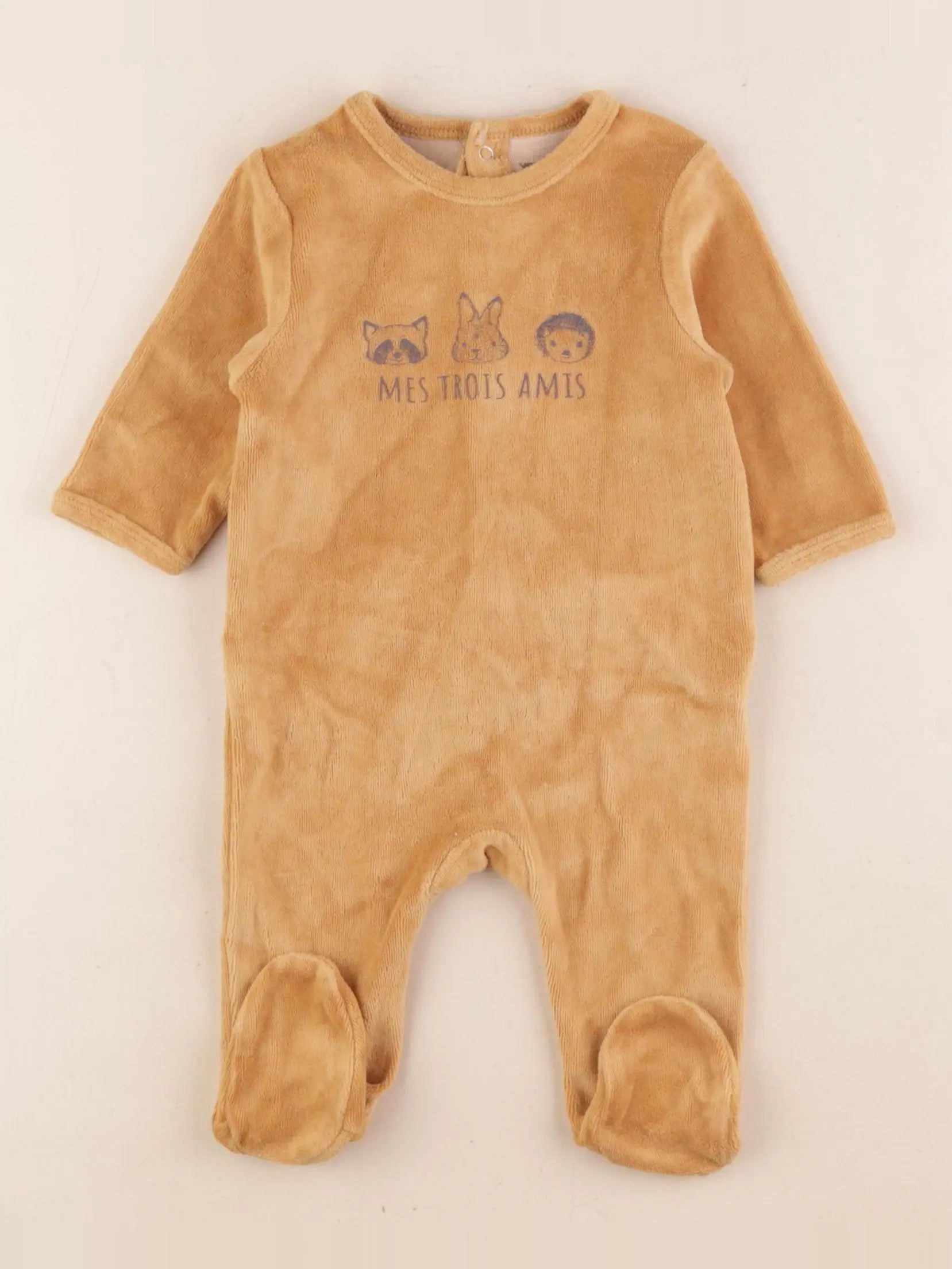 Vertbaudet - pyjama velours jaune - 3 mois
