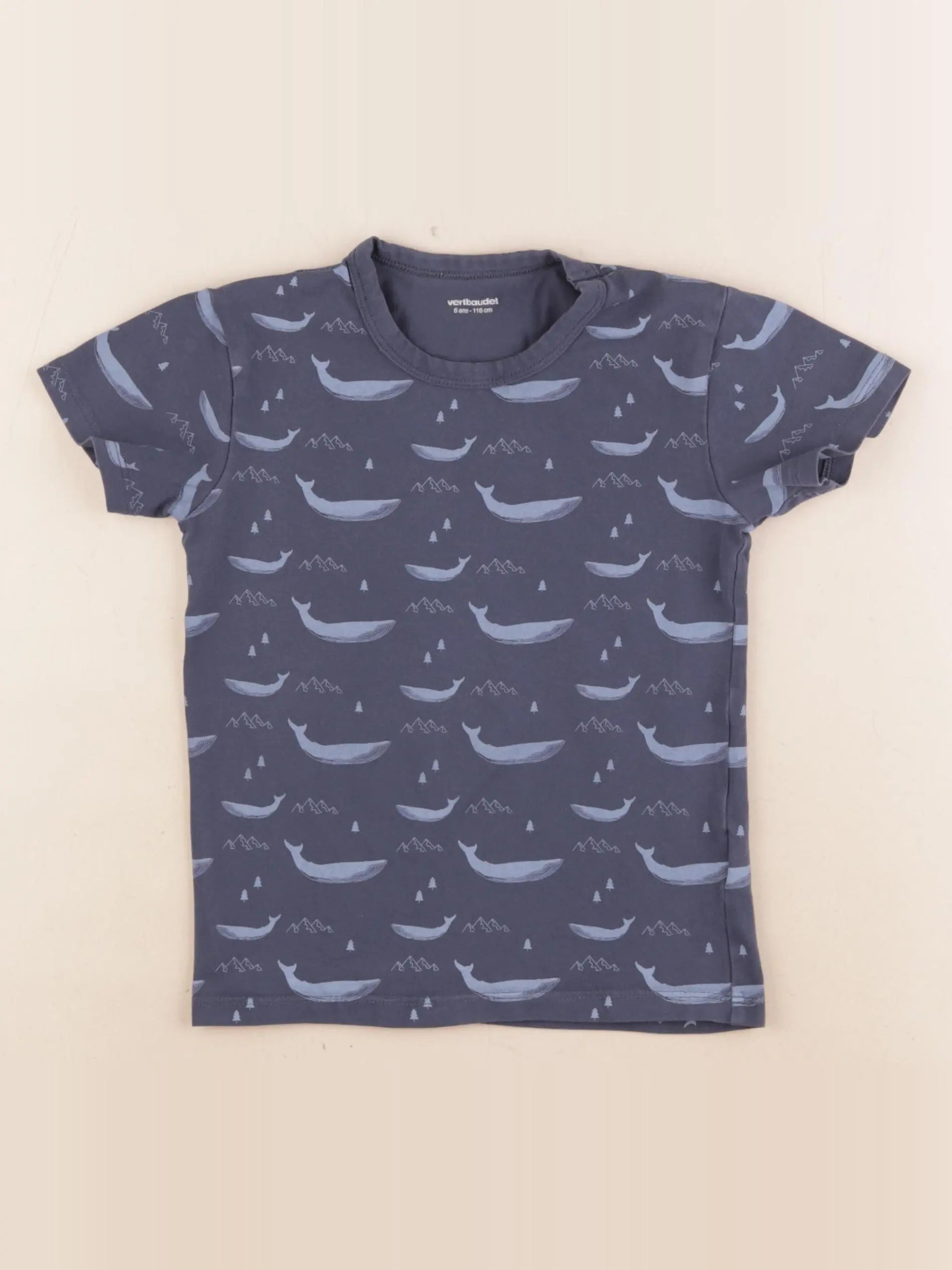 Vertbaudet - tee-shirt bleu - 6 ans