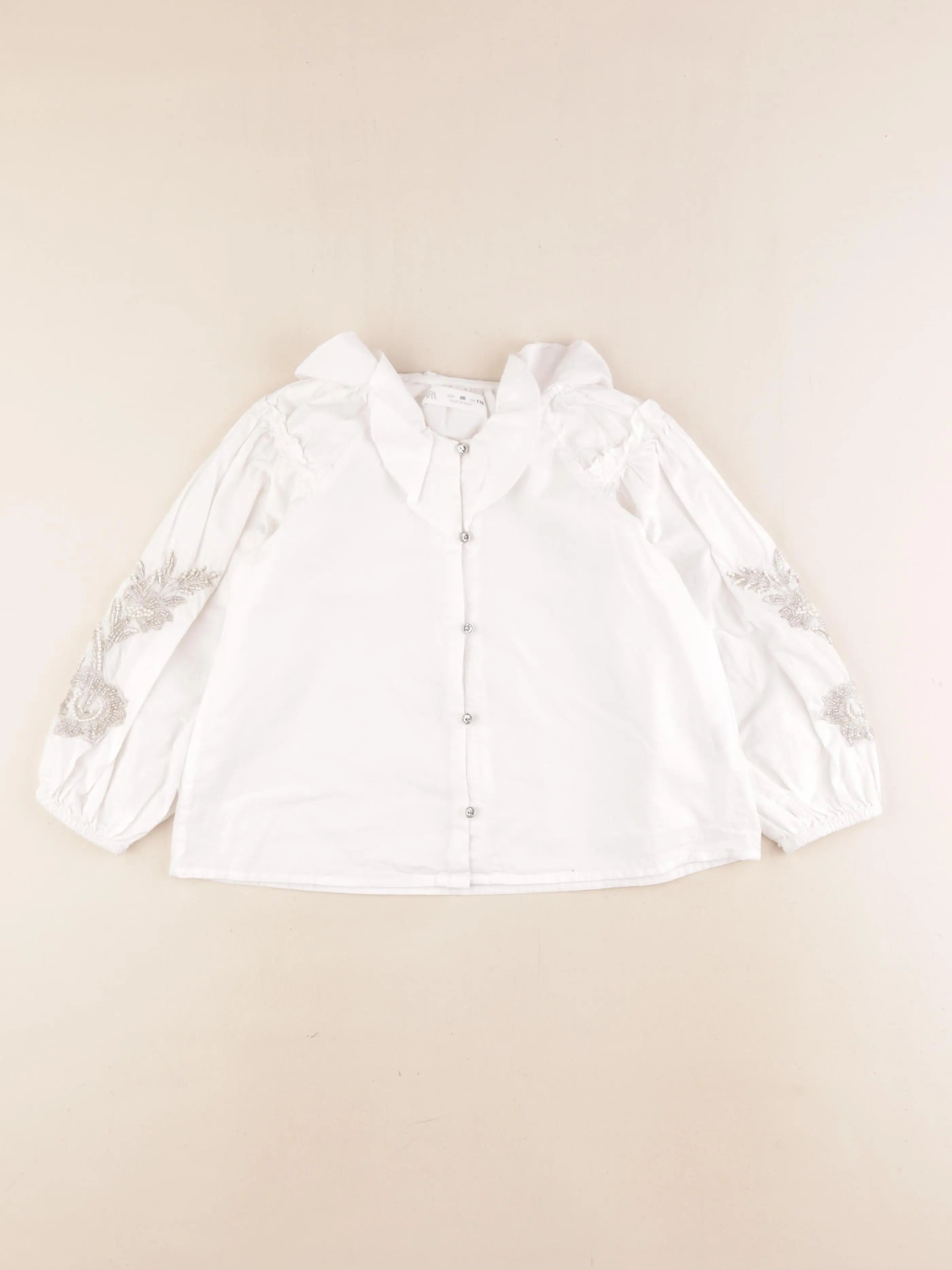 Zara - blouse blanc, argent - 6 ans