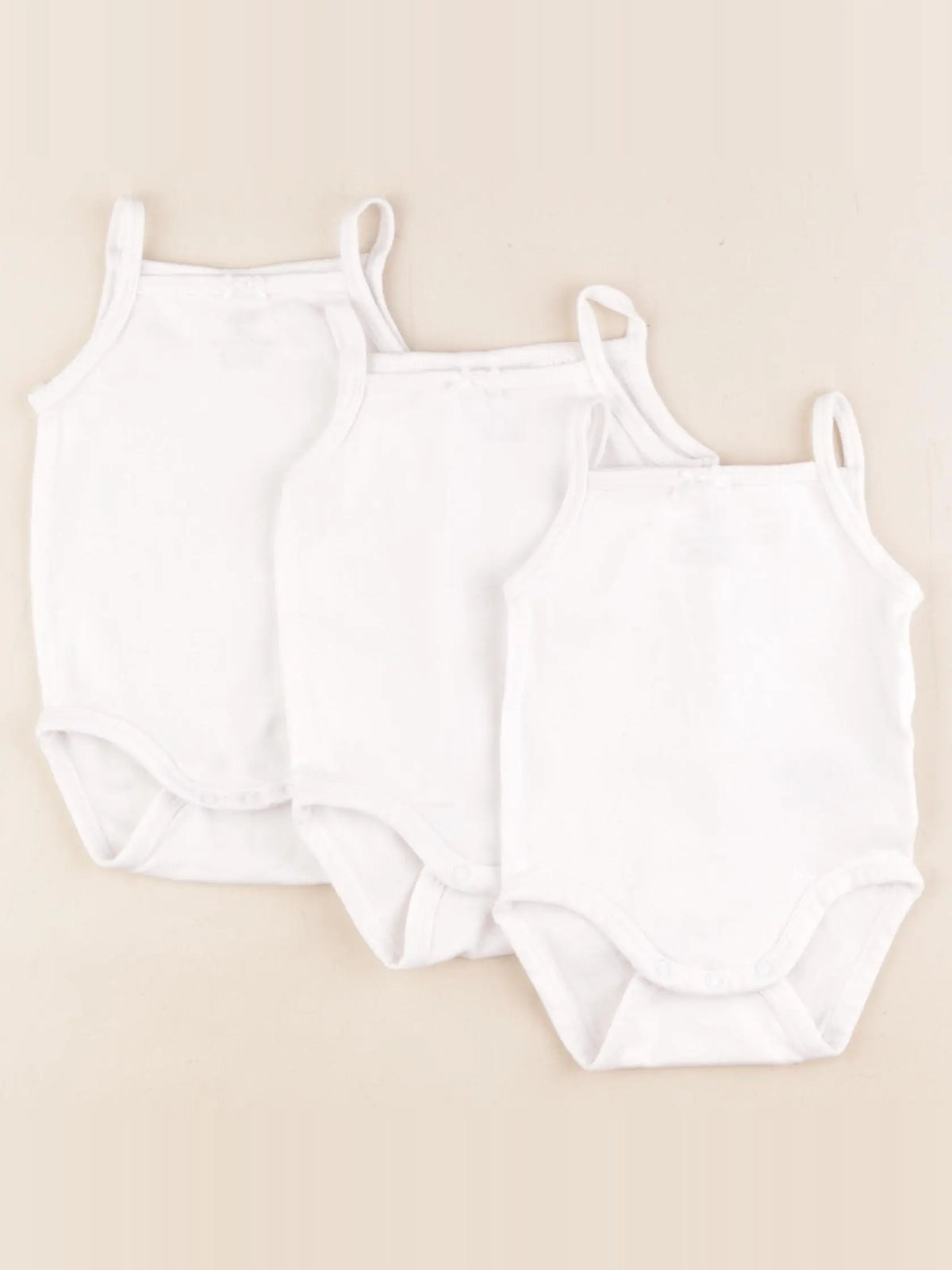 H&M - lot de 3 bodies en coton blanc - 1/2 mois