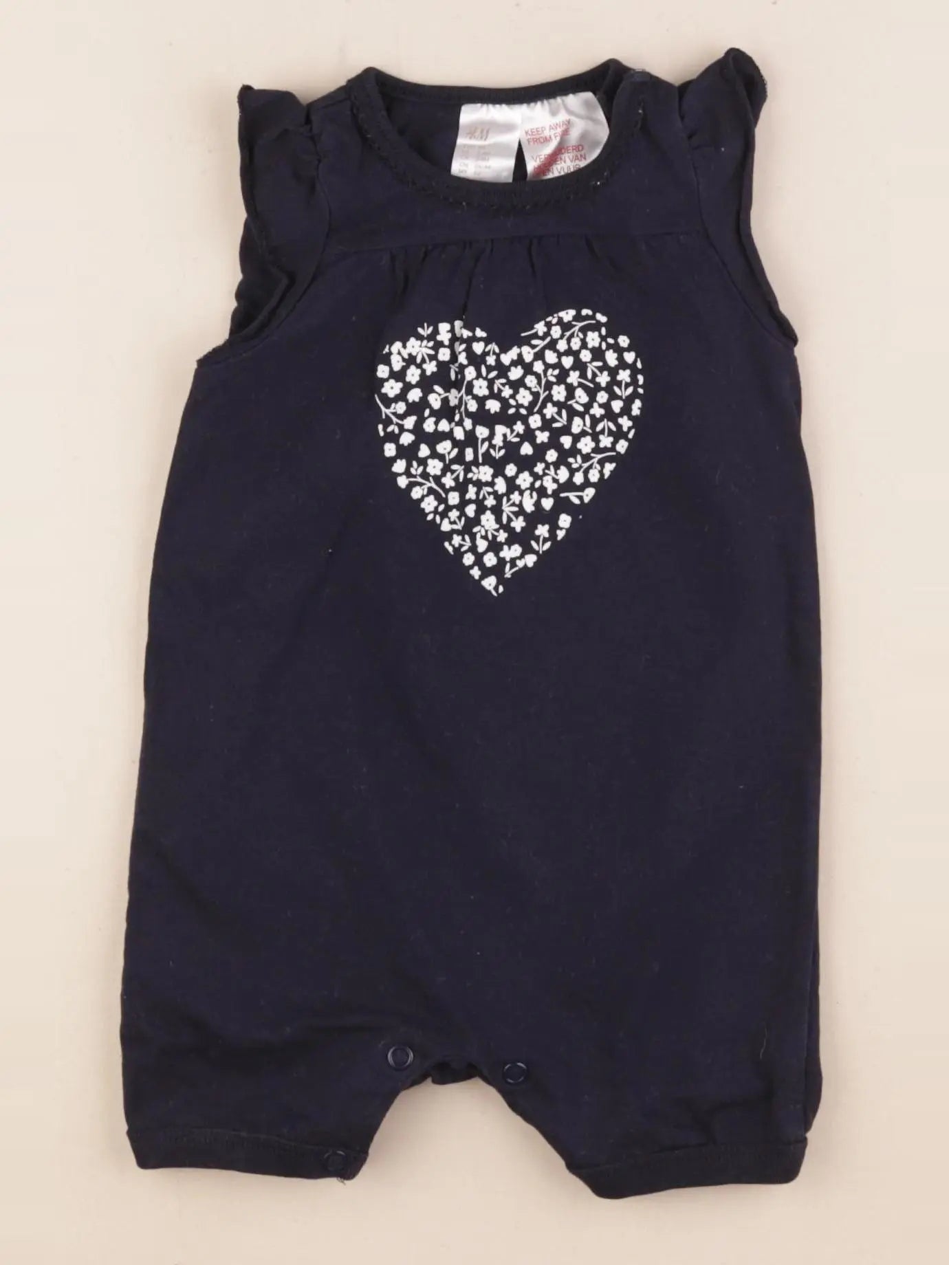 H&M - pyjama coton bleu - 2/4 mois