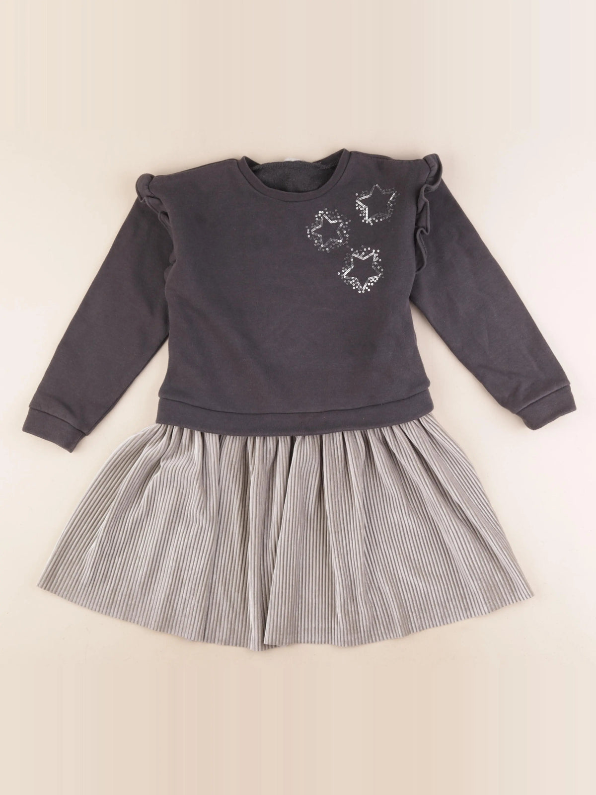 Vertbaudet - robe gris - 8 ans