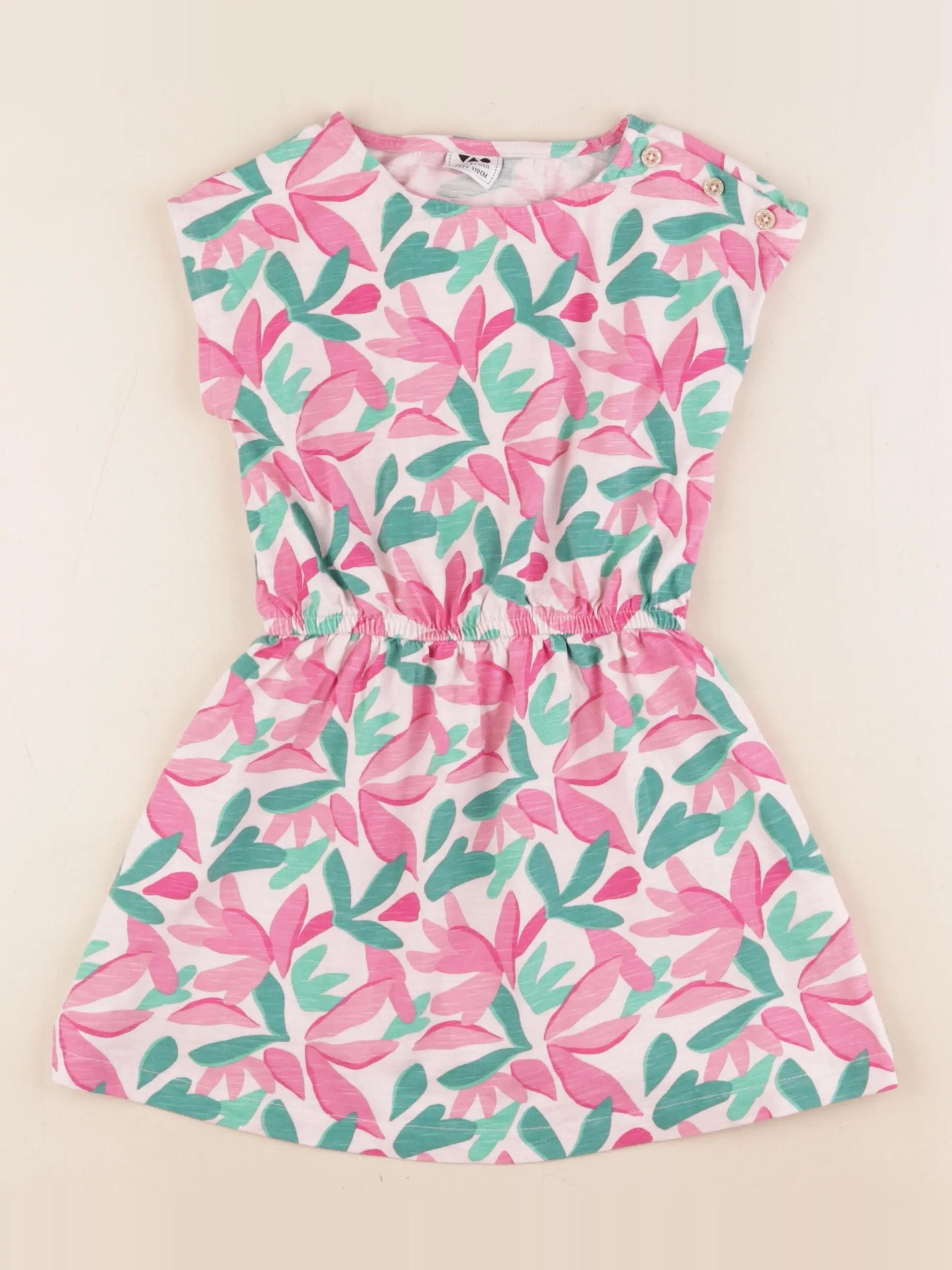 Tape à l'oeil - robe rose, vert - 5 ans