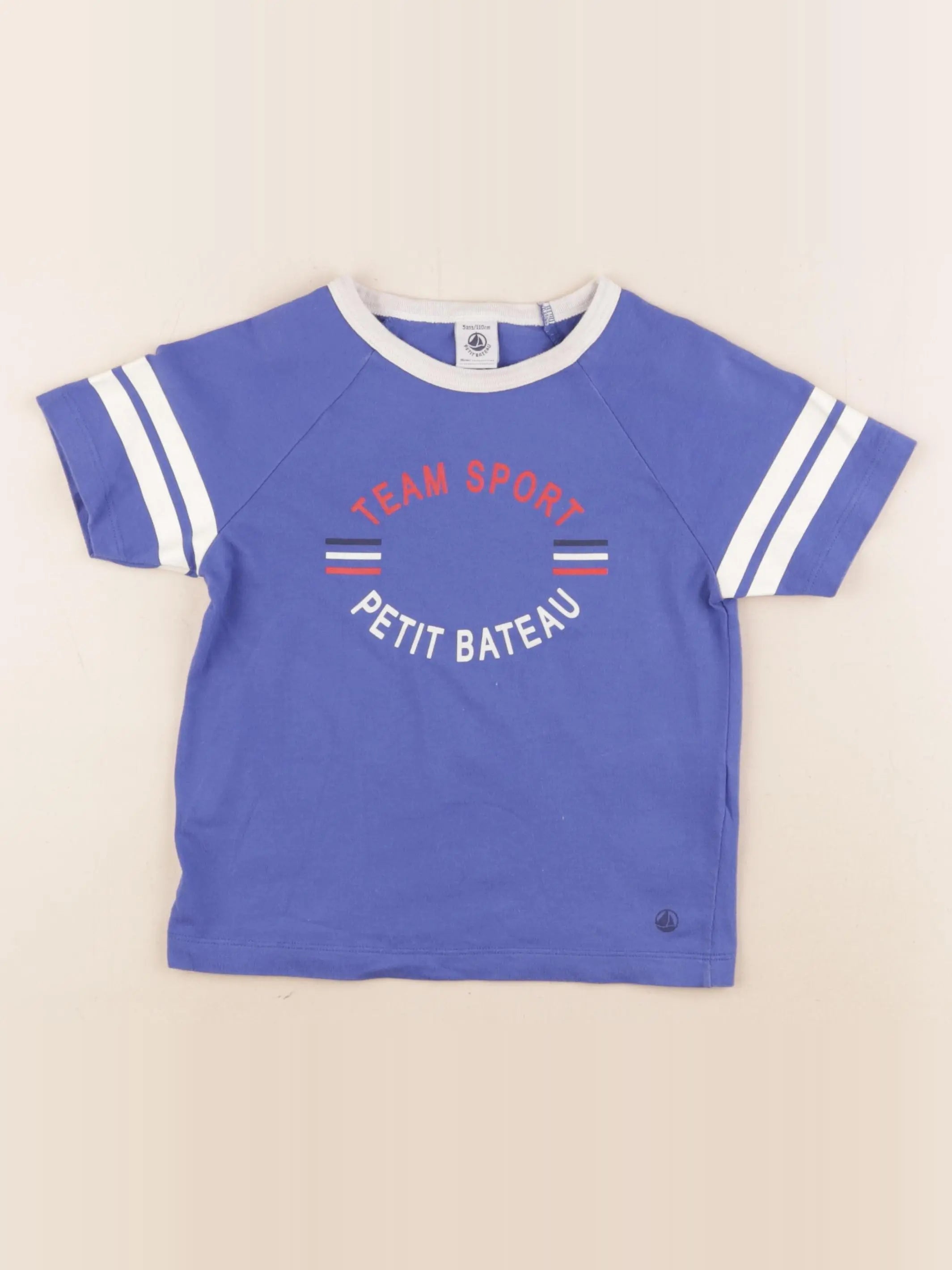 Petit Bateau - tee-shirt bleu - 5 ans