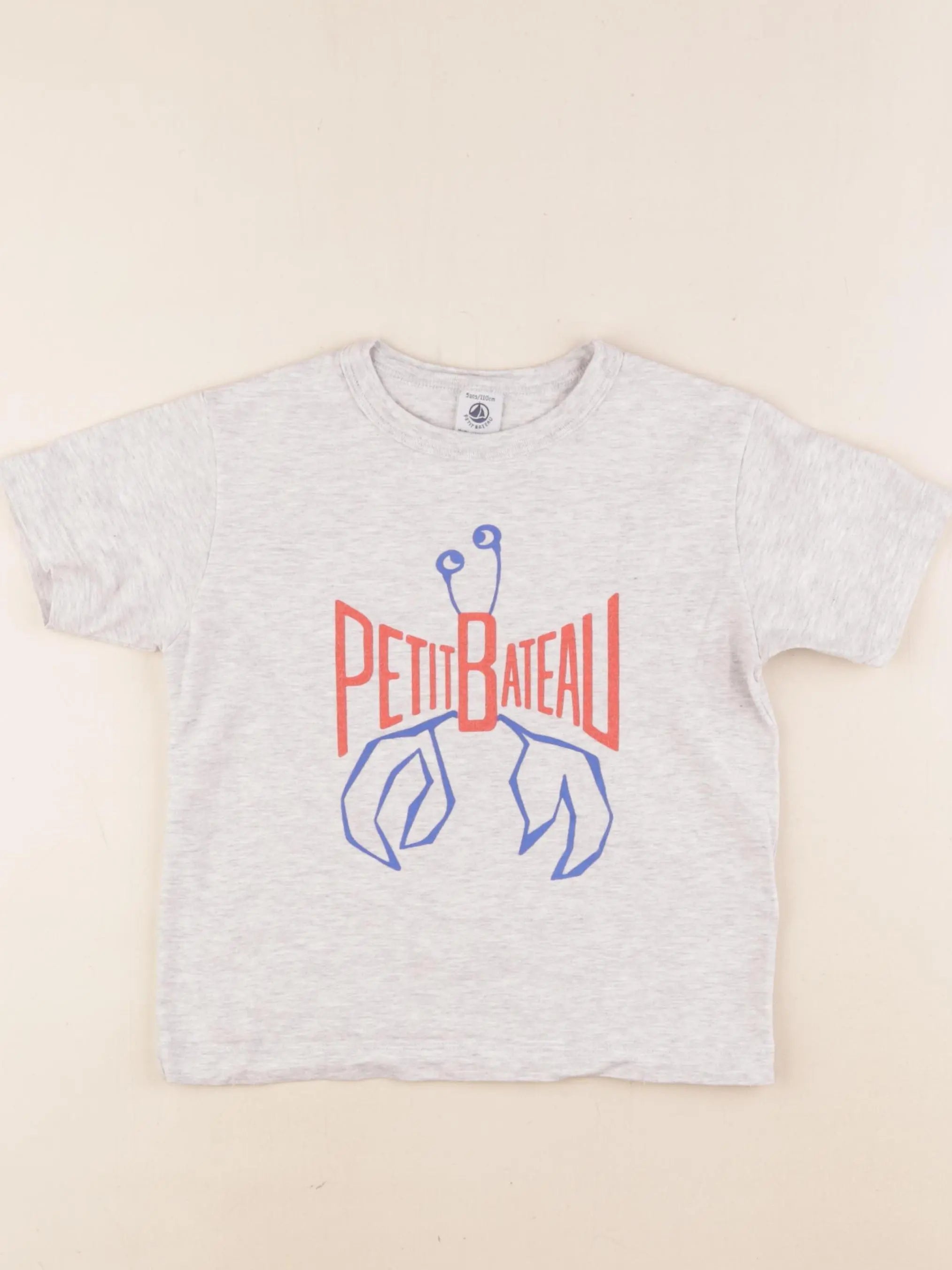 Petit Bateau - tee-shirt gris - 5 ans