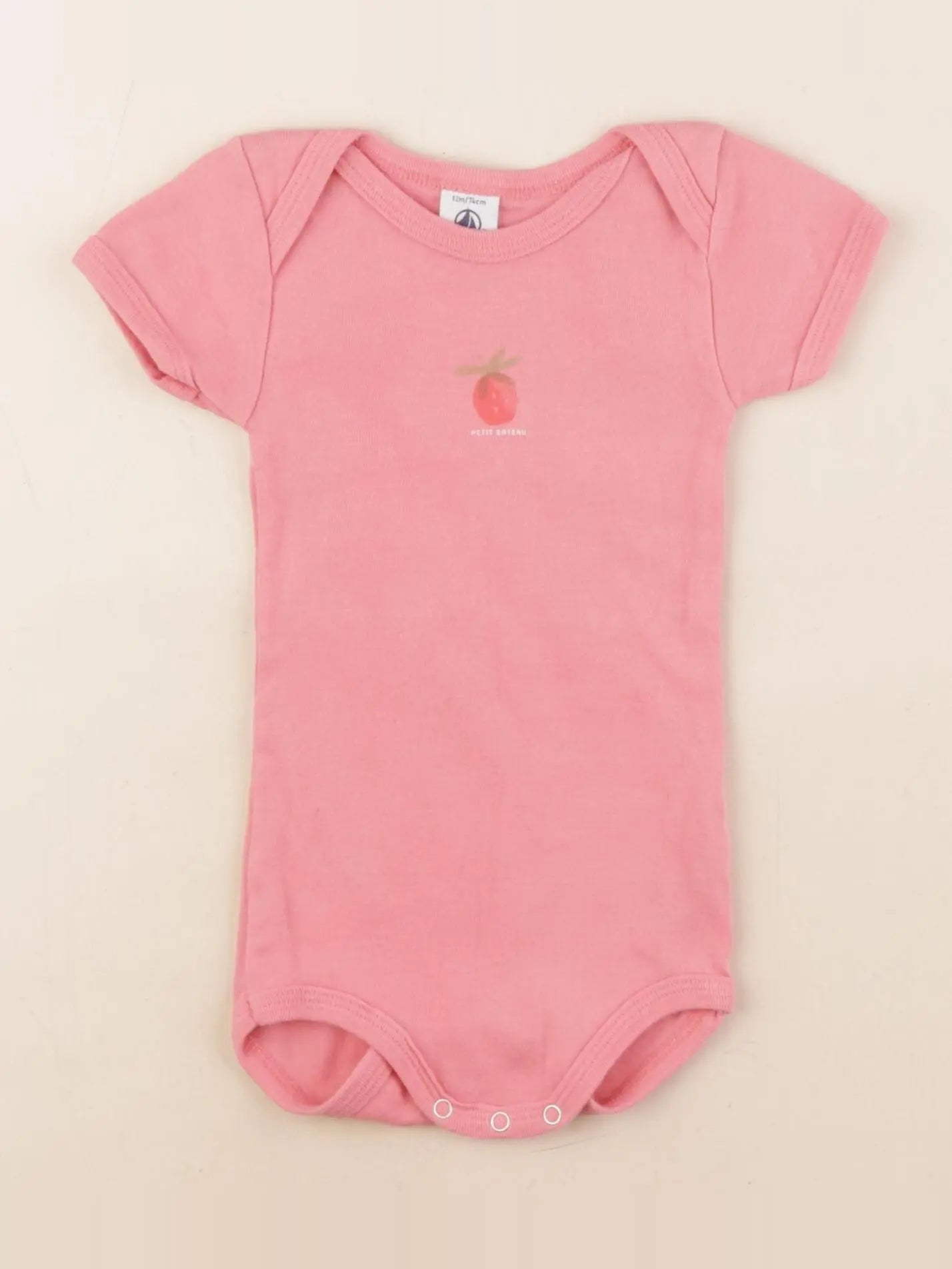 Petit Bateau - body rose - 12 mois