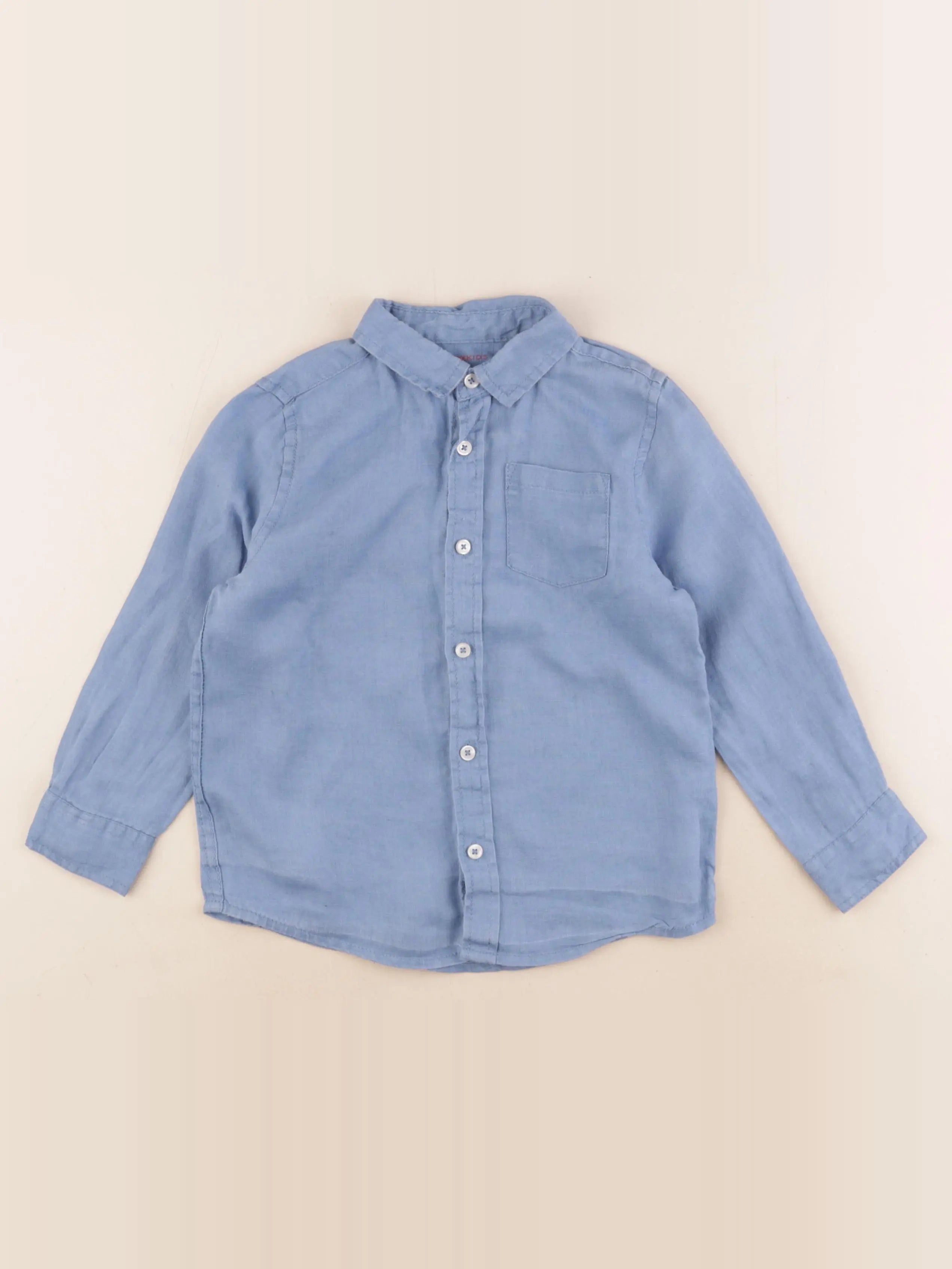 Monoprix - chemise bleu - 4 ans