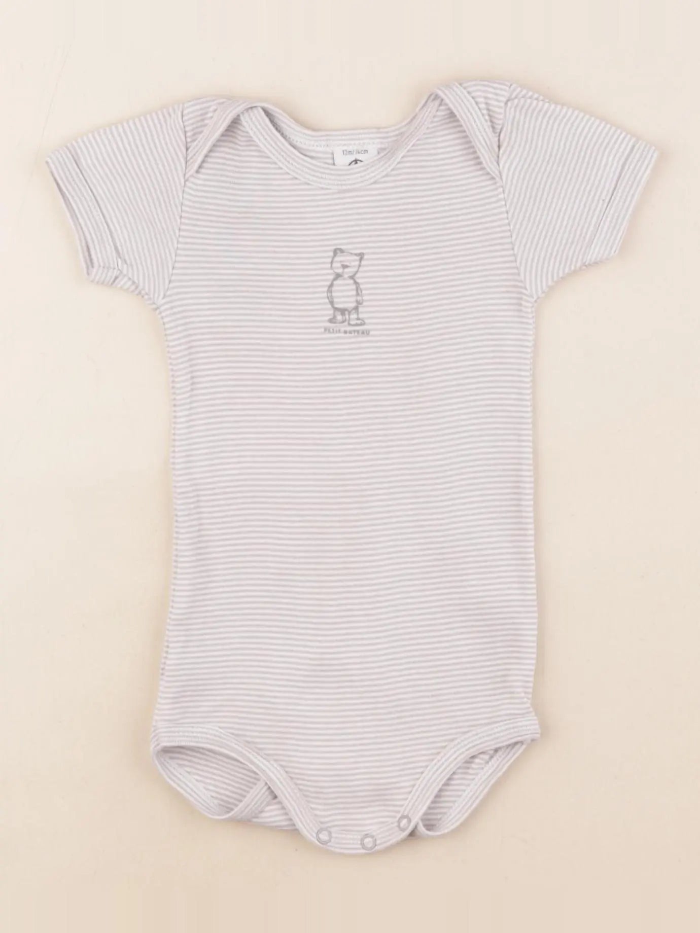 Vertbaudet - body tee-shirt vert, blanc - 12 mois