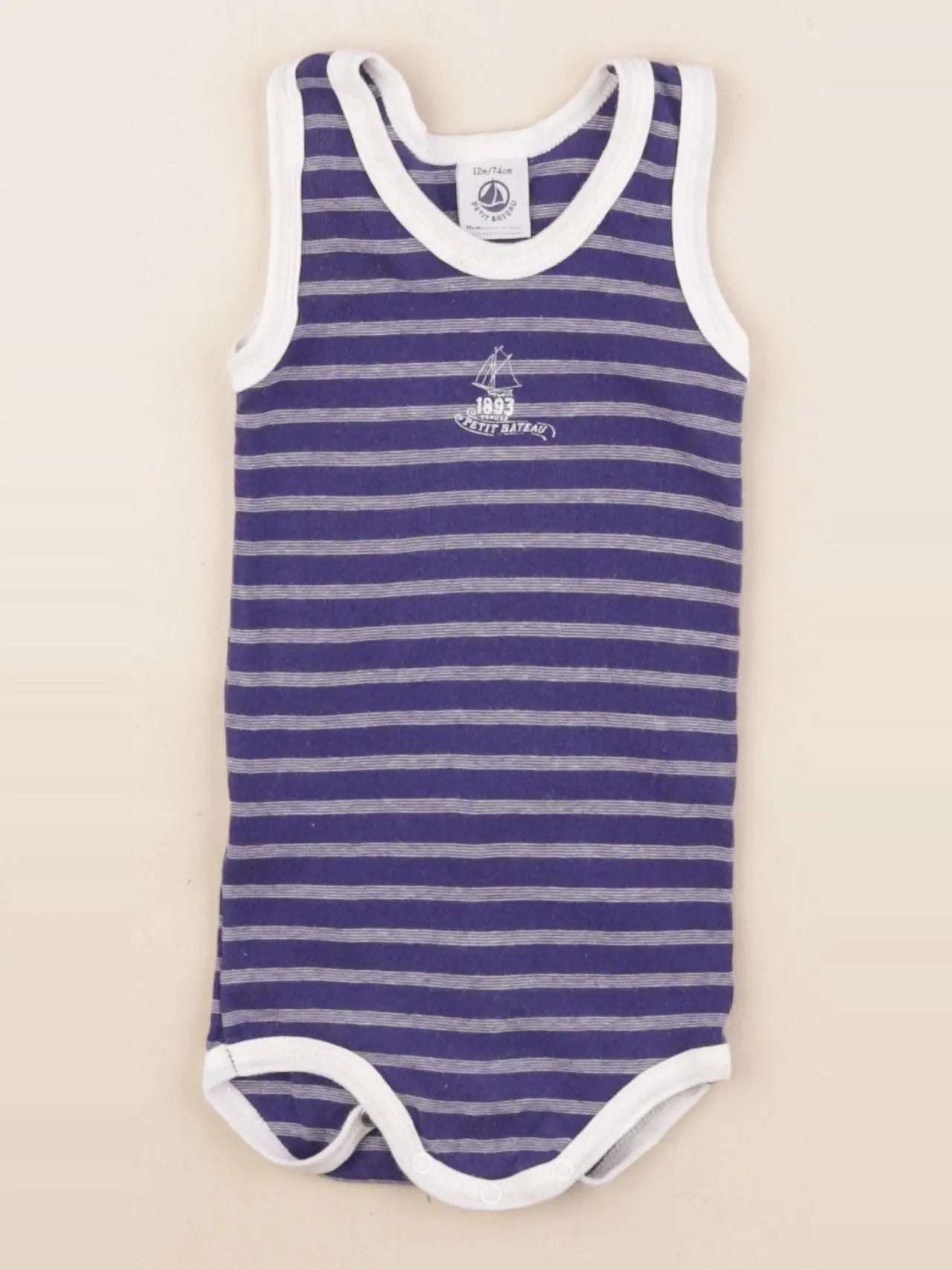 Petit Bateau - body bleu - 12 mois