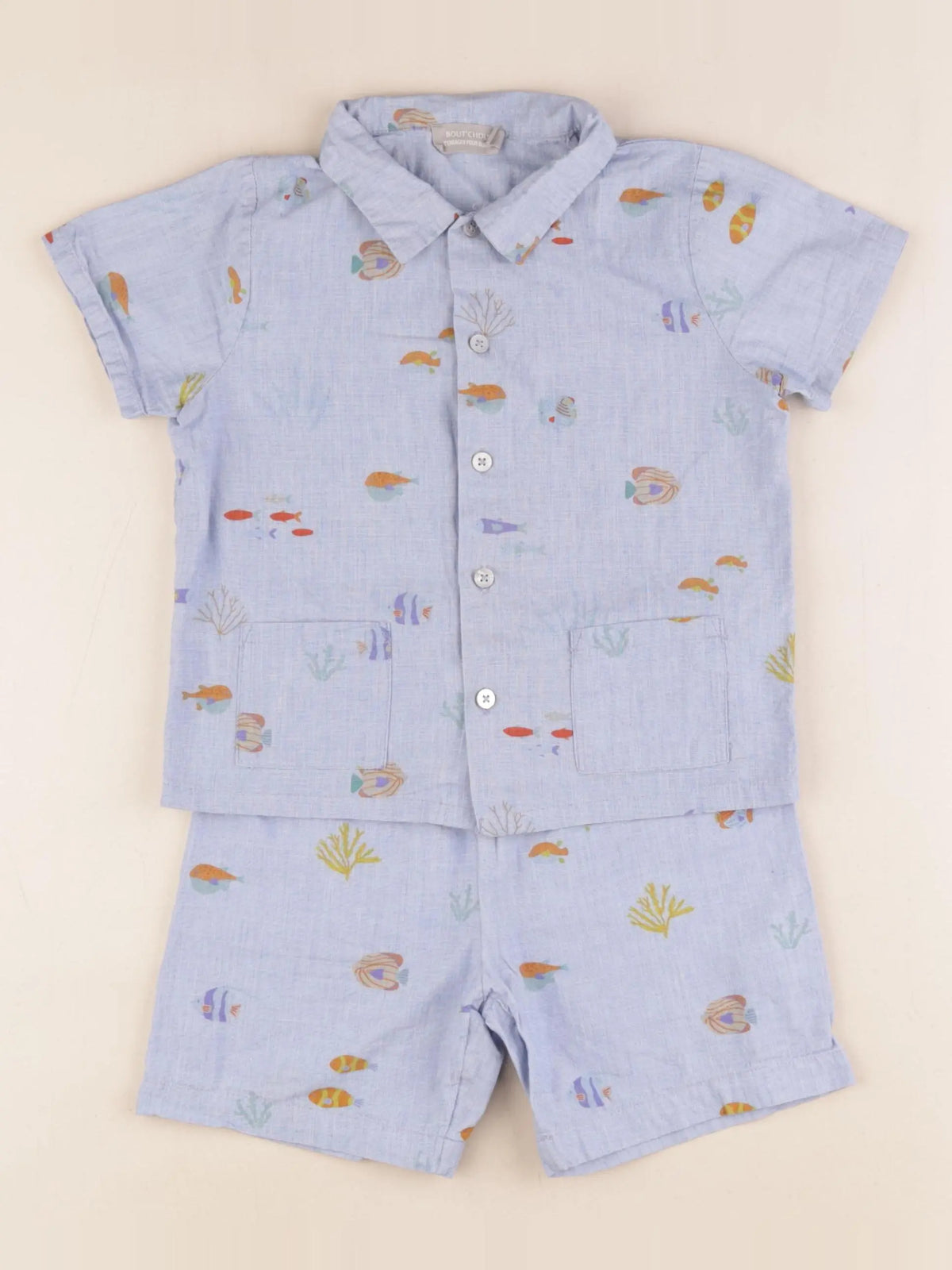 Boutchou - pyjama coton bleu - 36 mois