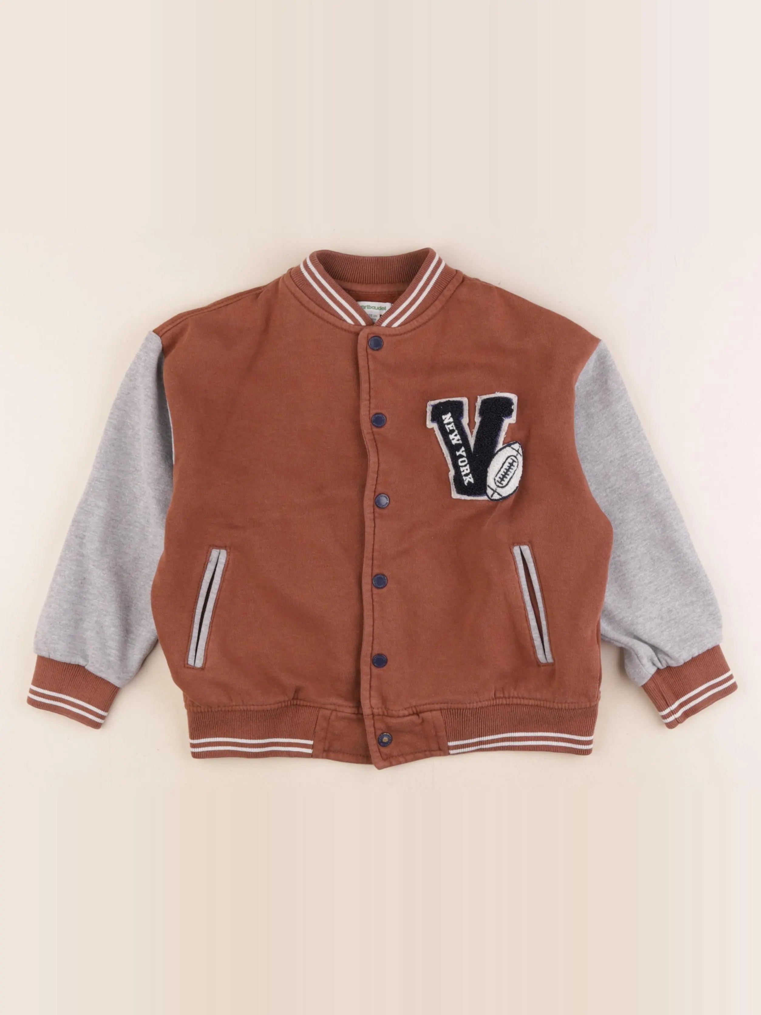 Vertbaudet - veste marron, gris - 6 ans