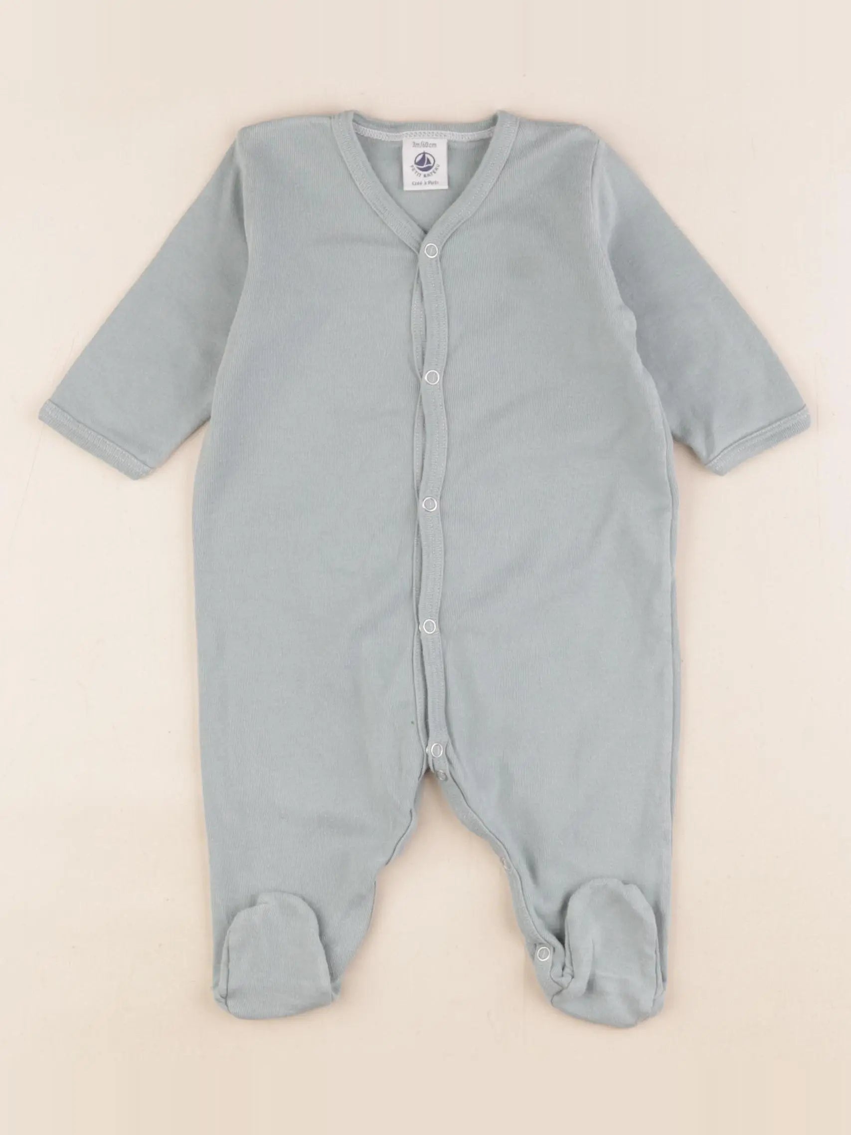 Petit Bateau - pyjama coton vert - 3 mois