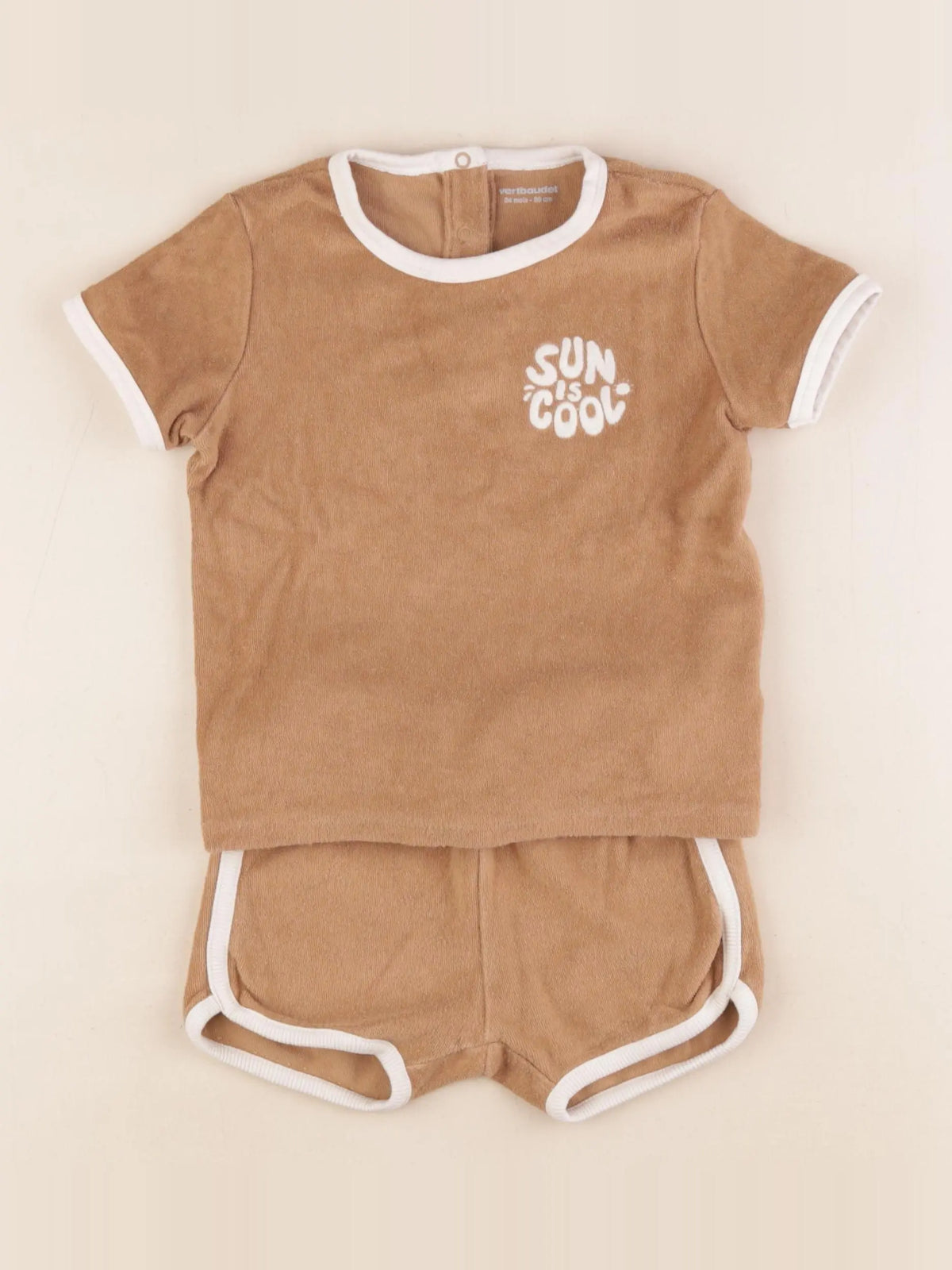 Vertbaudet - ensemble marron - 24 mois