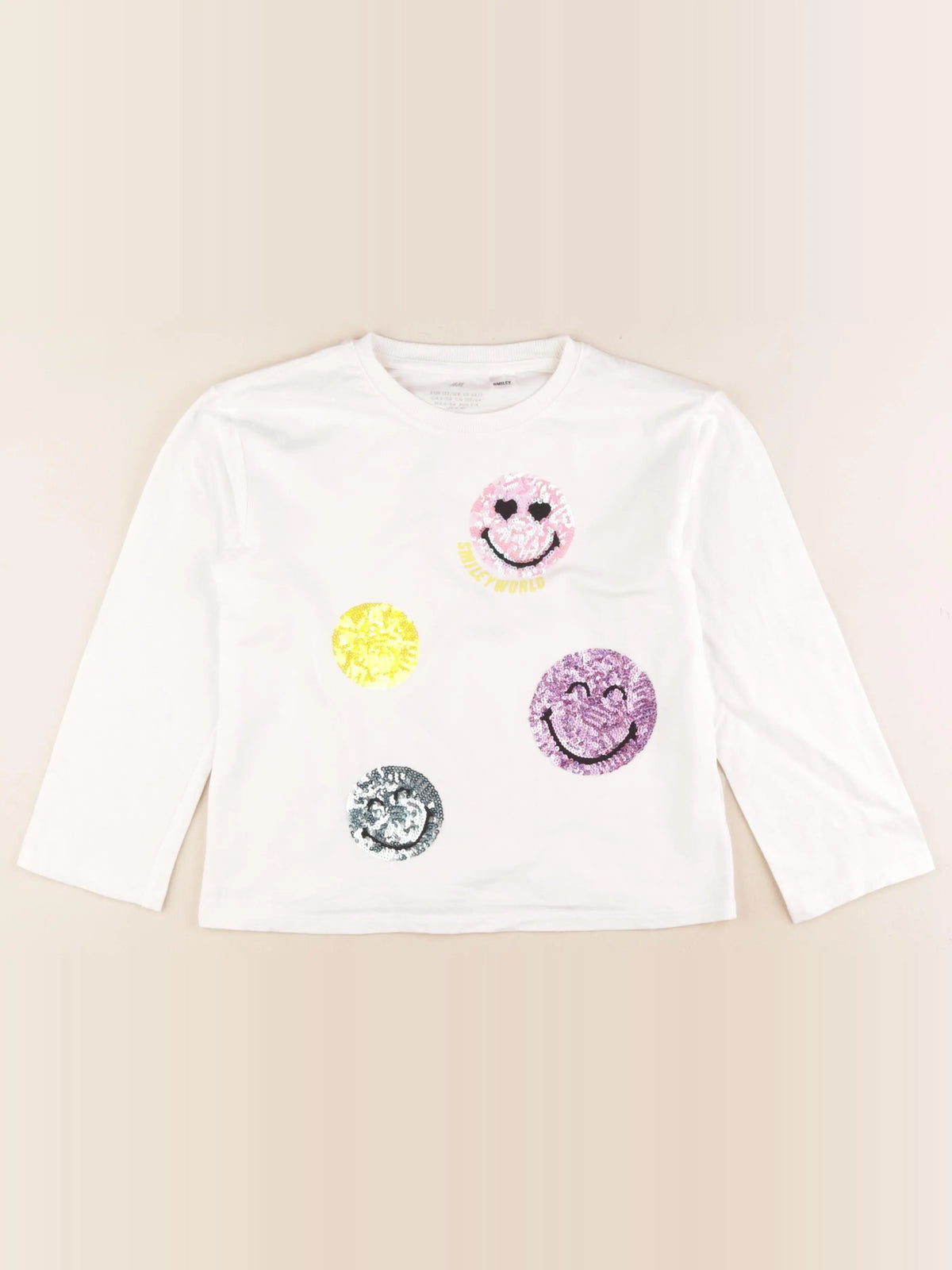H&M - tee-shirt beige - 6/8 ans