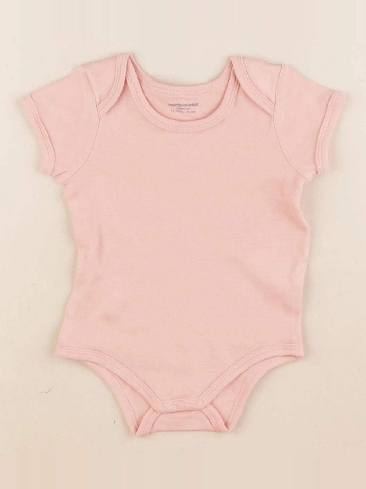 Vertbaudet - body rose - 12 mois