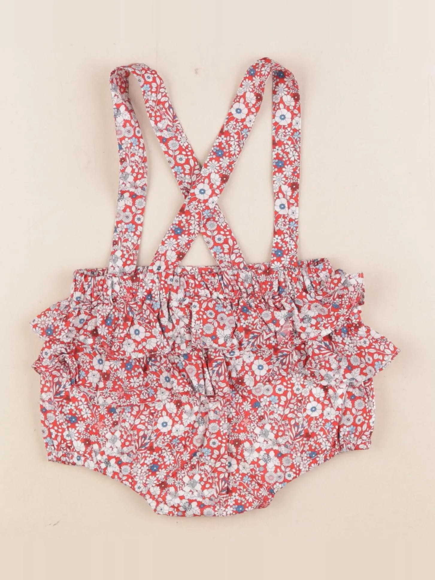 Jacadi - short liberty blanc, rouge - 1 an