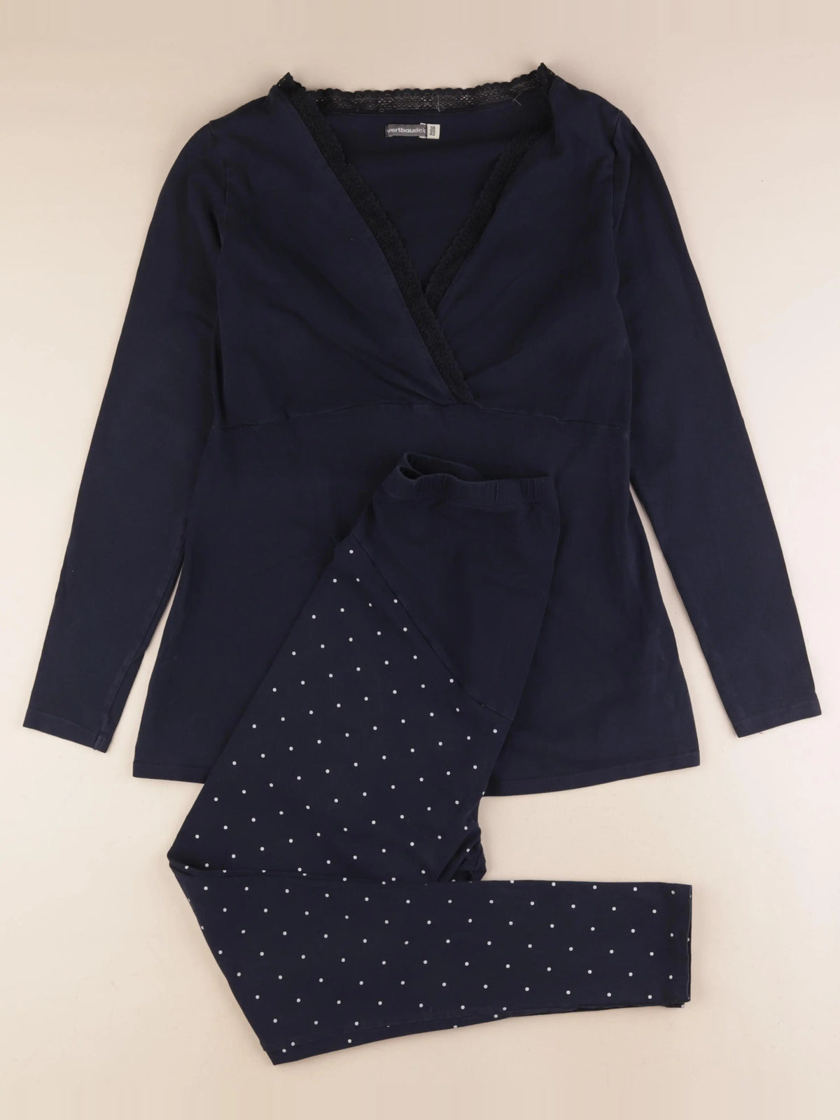 Vertbaudet - pyjama grossesse, allaitement coton bleu - 38 à 40