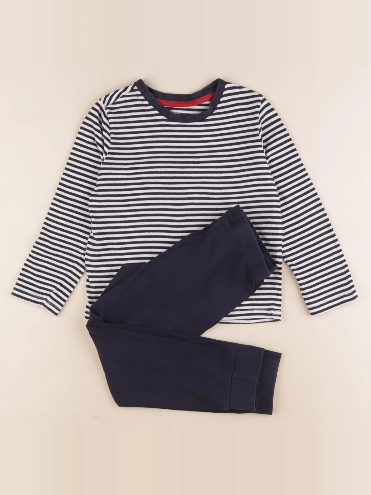 Vertbaudet - pyjama coton blanc, bleu - 5 ans