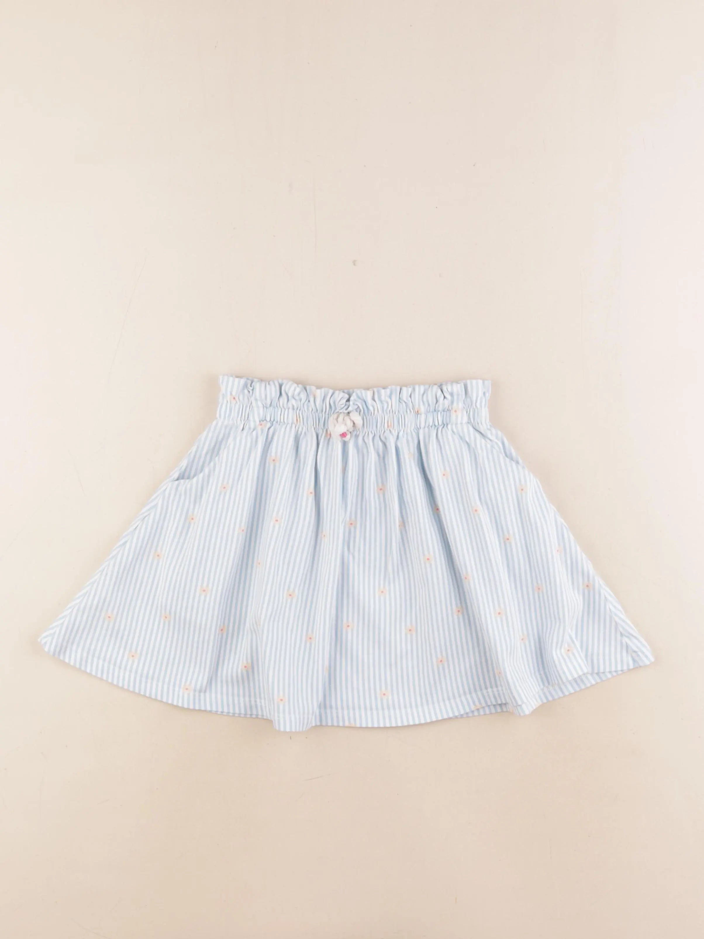 Vertbaudet - jupe bleu, blanc - 5 ans