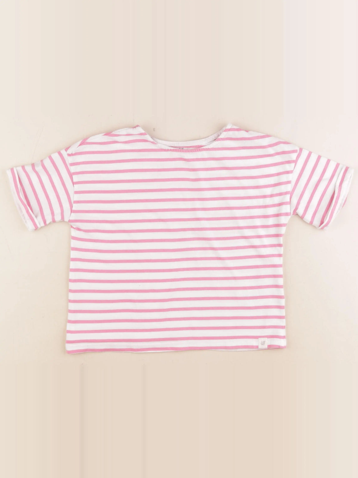 Vertbaudet - tee-shirt blanc, rose - 5 ans