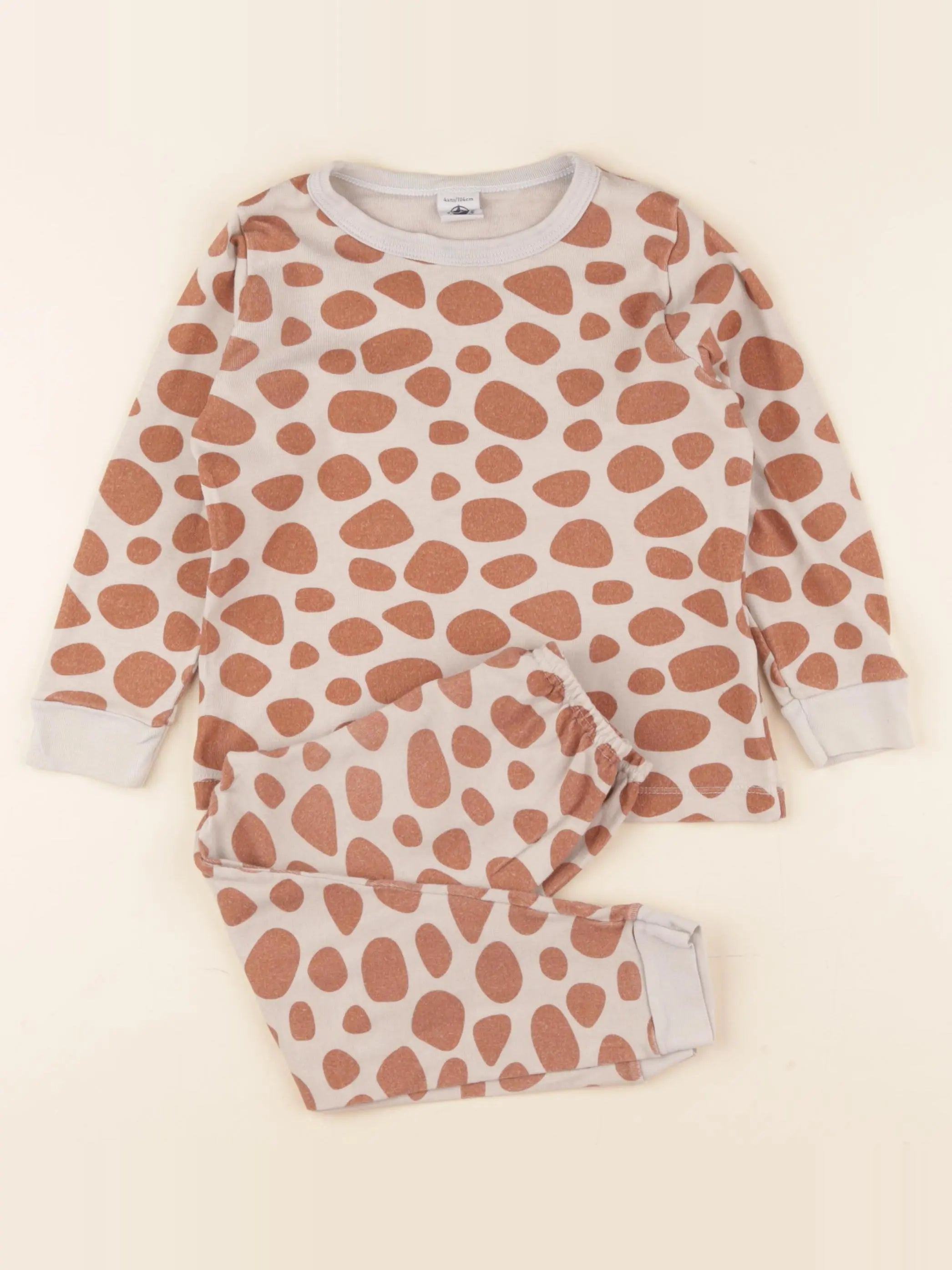 Petit Bateau - pyjama coton marron - 4 ans