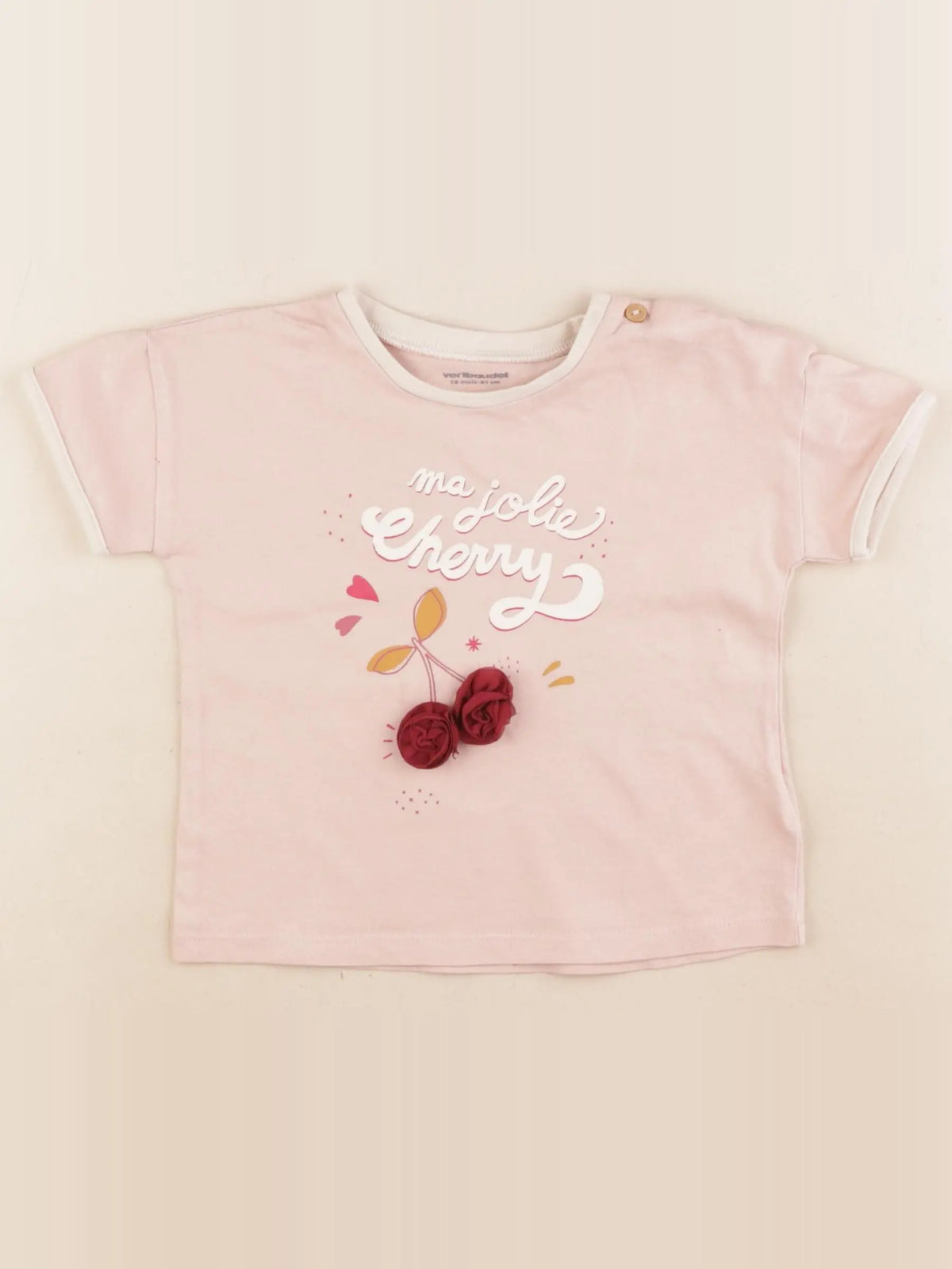 Vertbaudet - tee-shirt rose - 18 mois