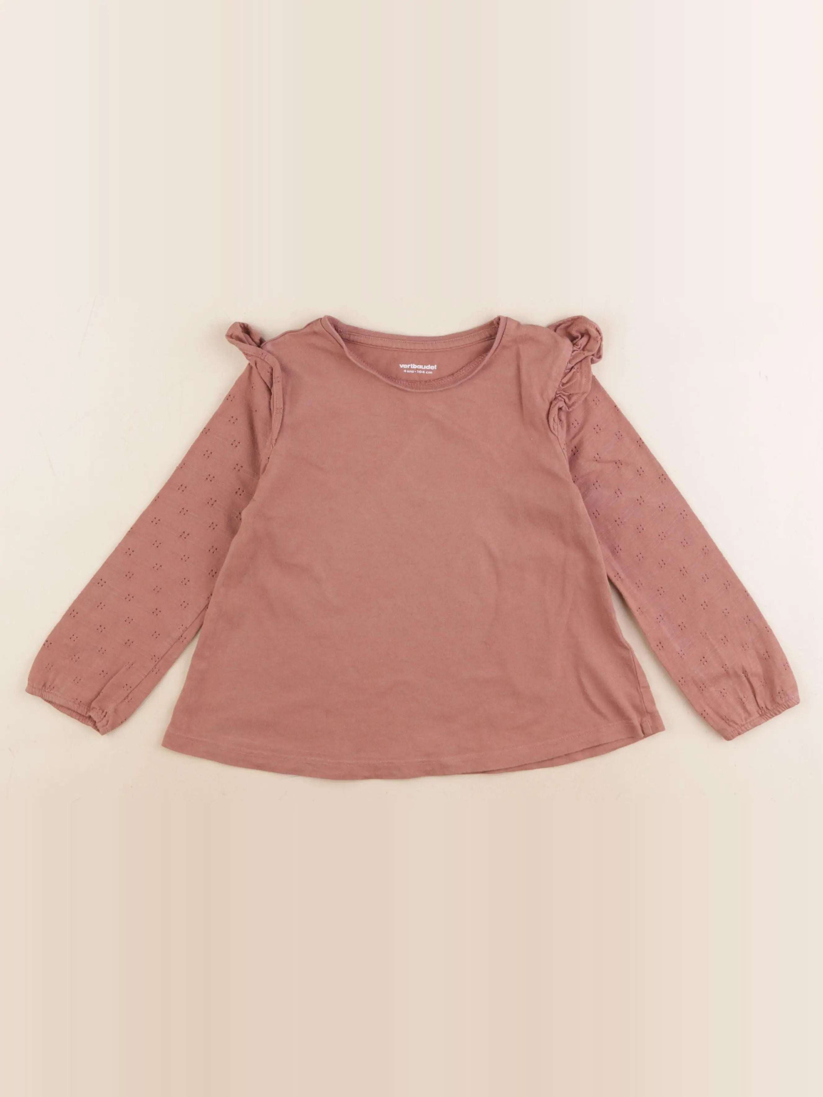Vertbaudet - tee-shirt marron - 4 ans