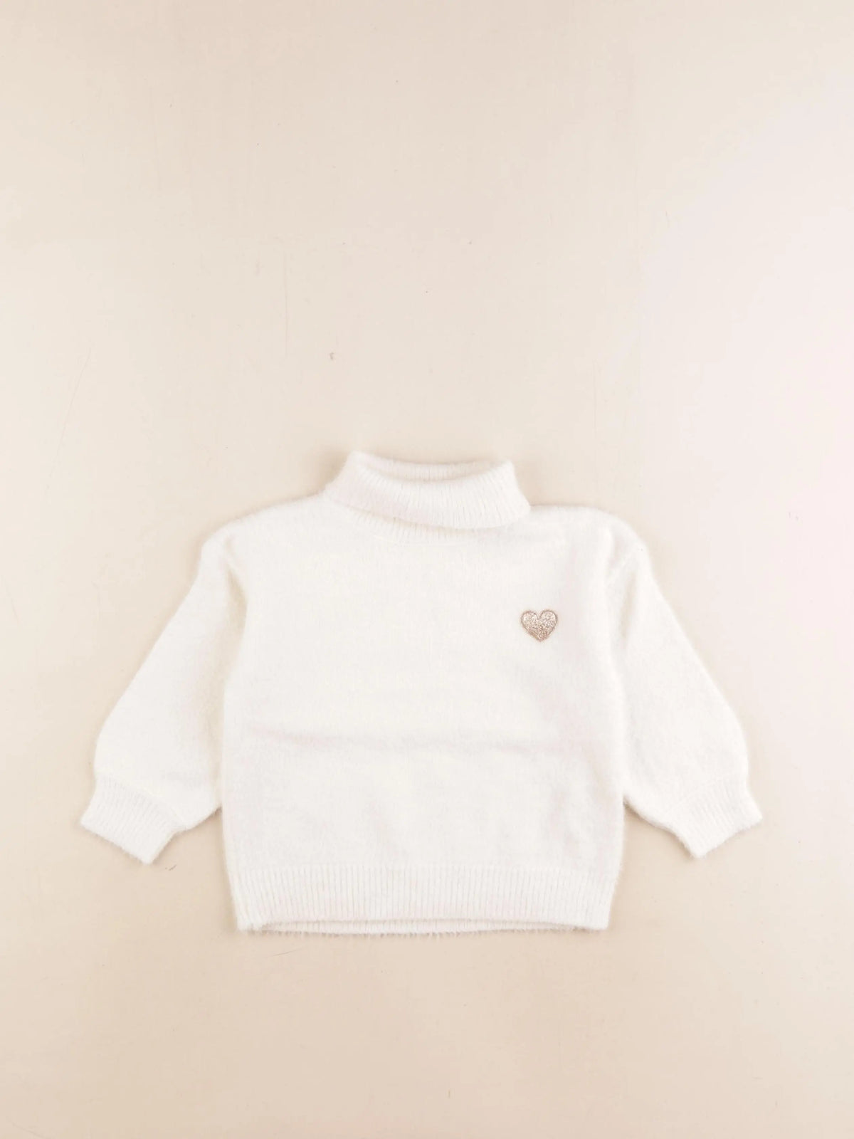Vertbaudet - pull or, blanc - 2 ans