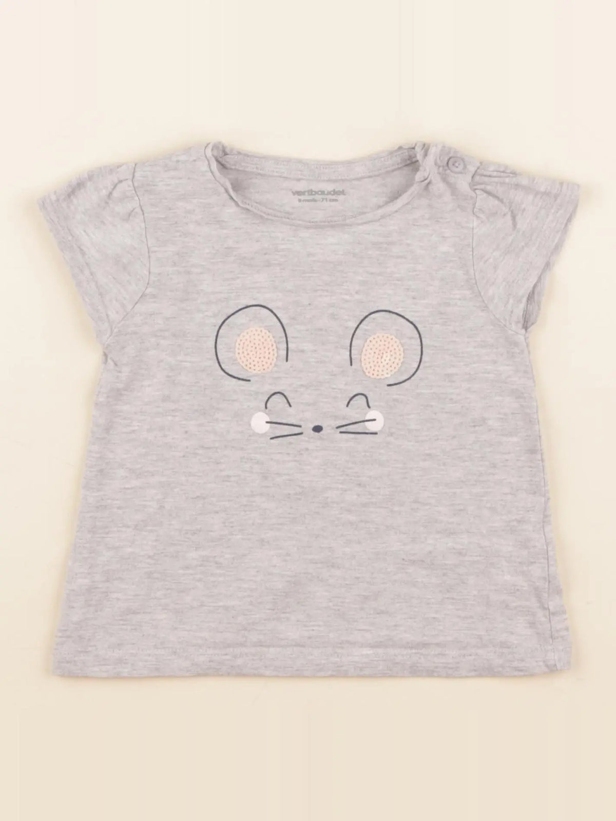 Vertbaudet - tee-shirt gris - 9 mois