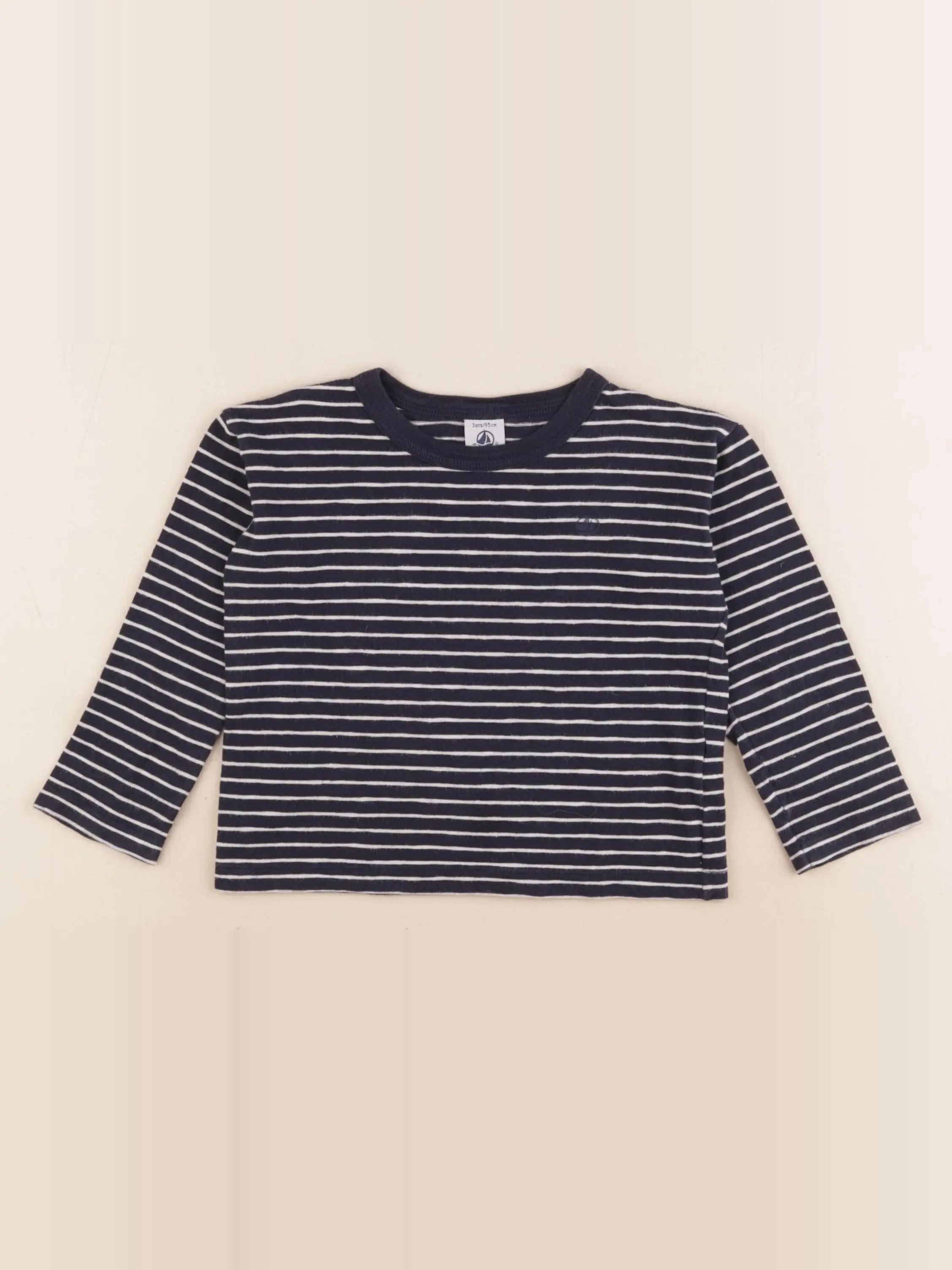Petit Bateau - tee-shirt bleu, blanc - 3 ans