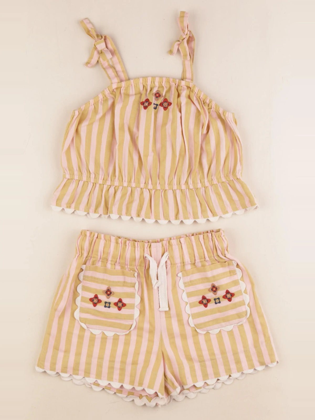 Monoprix - ensemble marron, rose - 6 ans