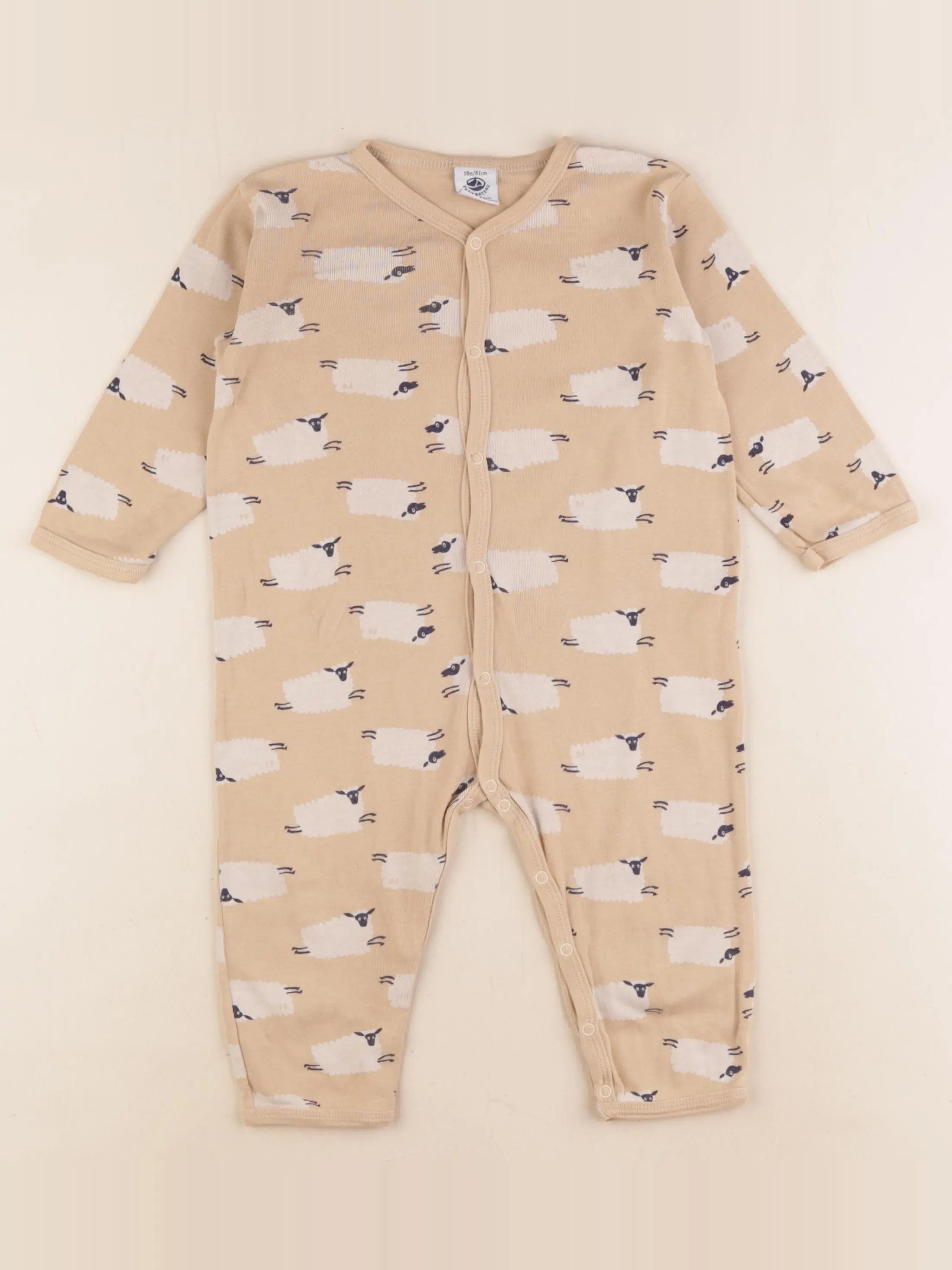 Petit Bateau - pyjama coton beige - 18 mois