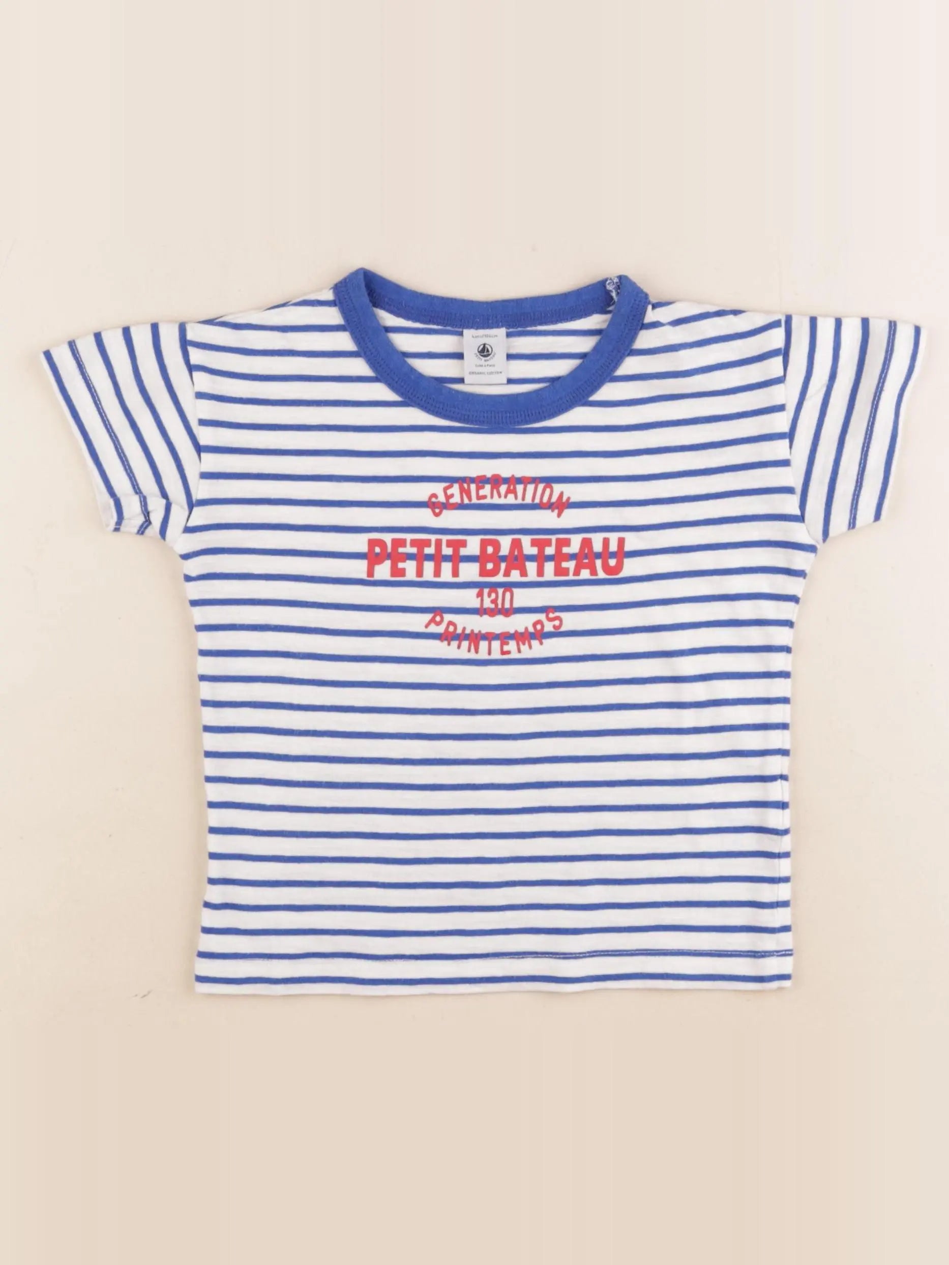 Petit Bateau - tee-shirt bleu - 4 ans