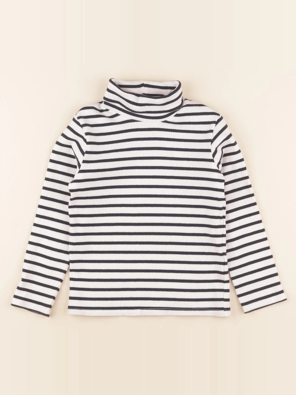 Vertbaudet - sous-pull bleu, blanc - 6 ans