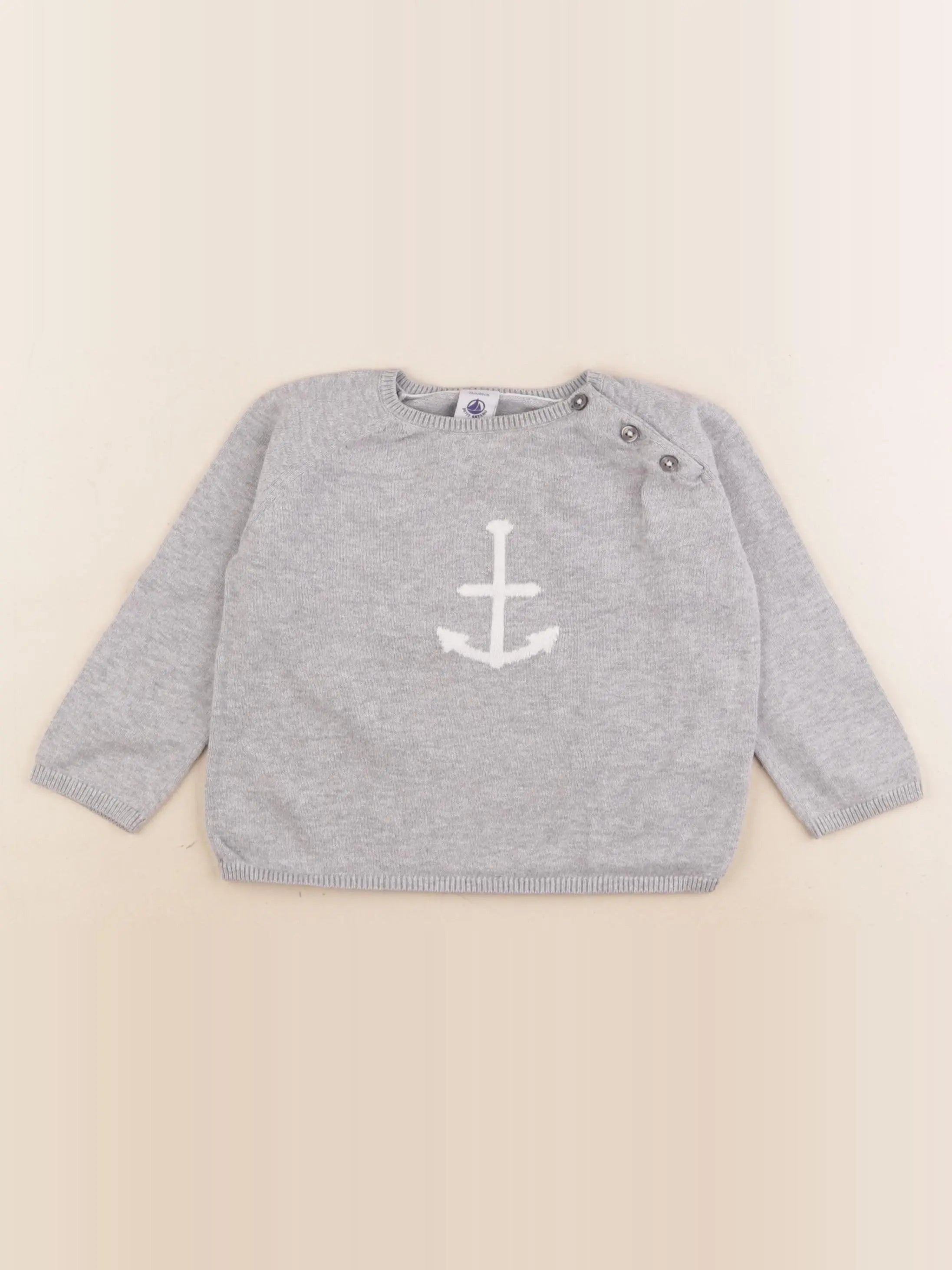 Petit Bateau - pull gris - 24 mois