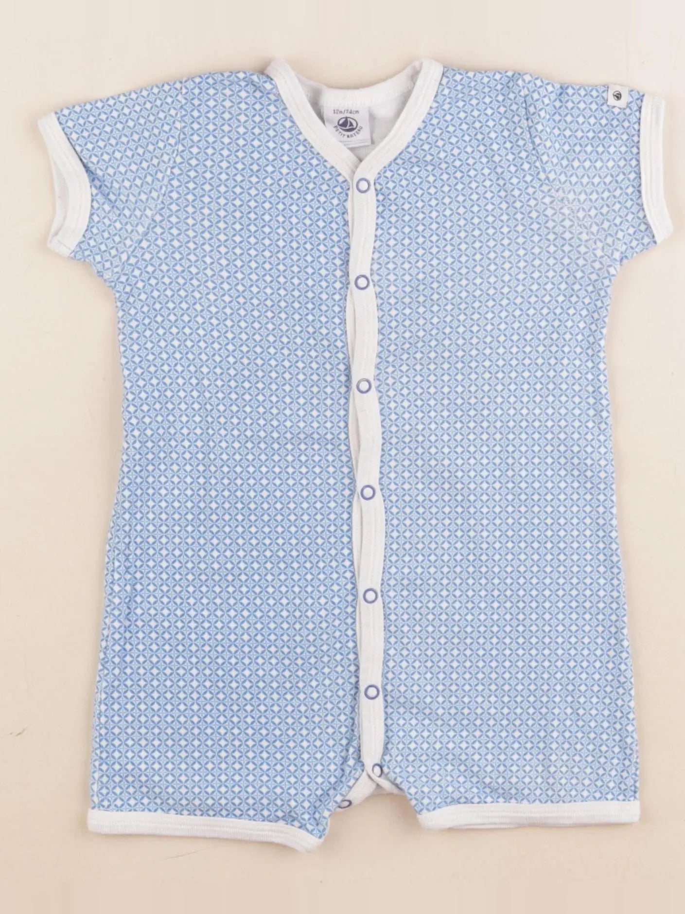 Petit Bateau - pyjama coton bleu - 12 mois