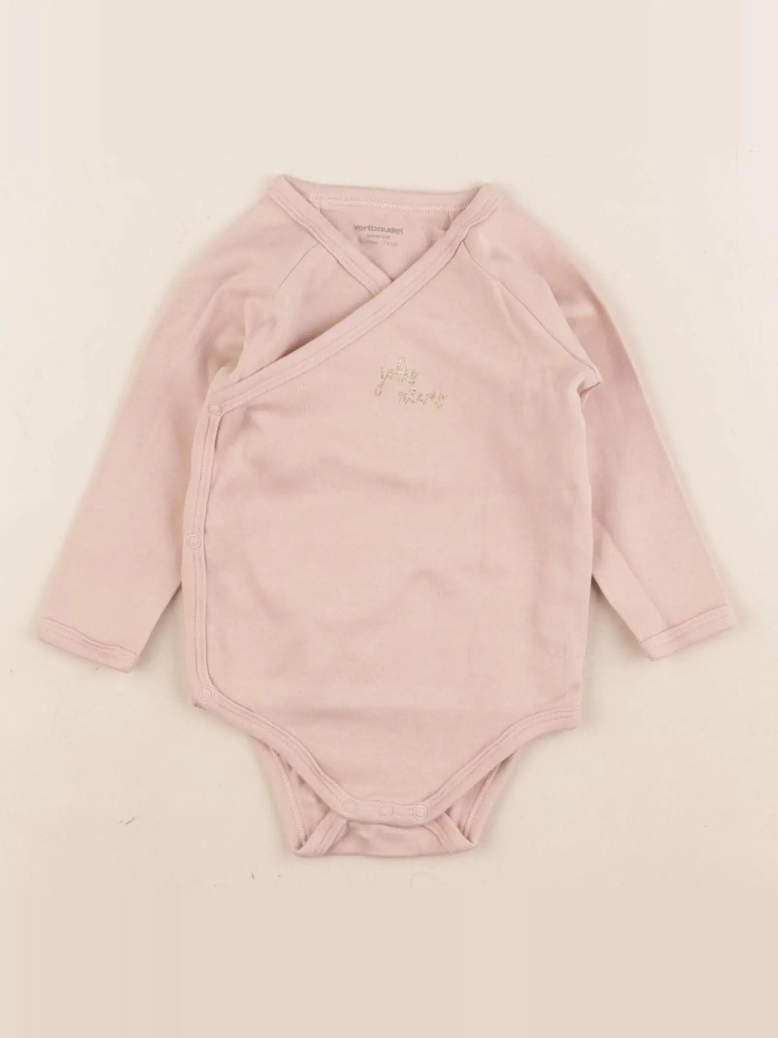 Vertbaudet - body rose - 12 mois