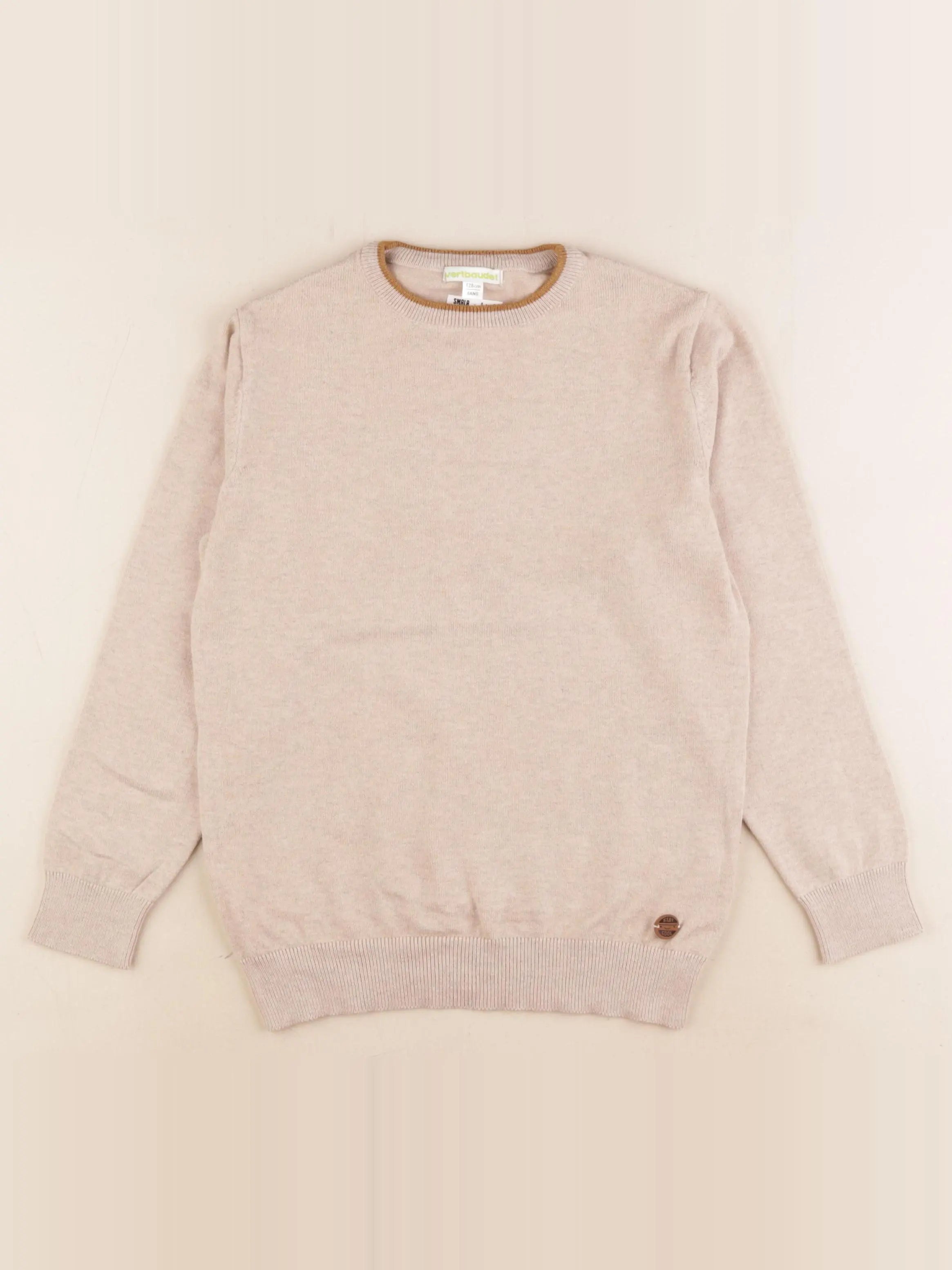 Vertbaudet - pull beige - 8 ans