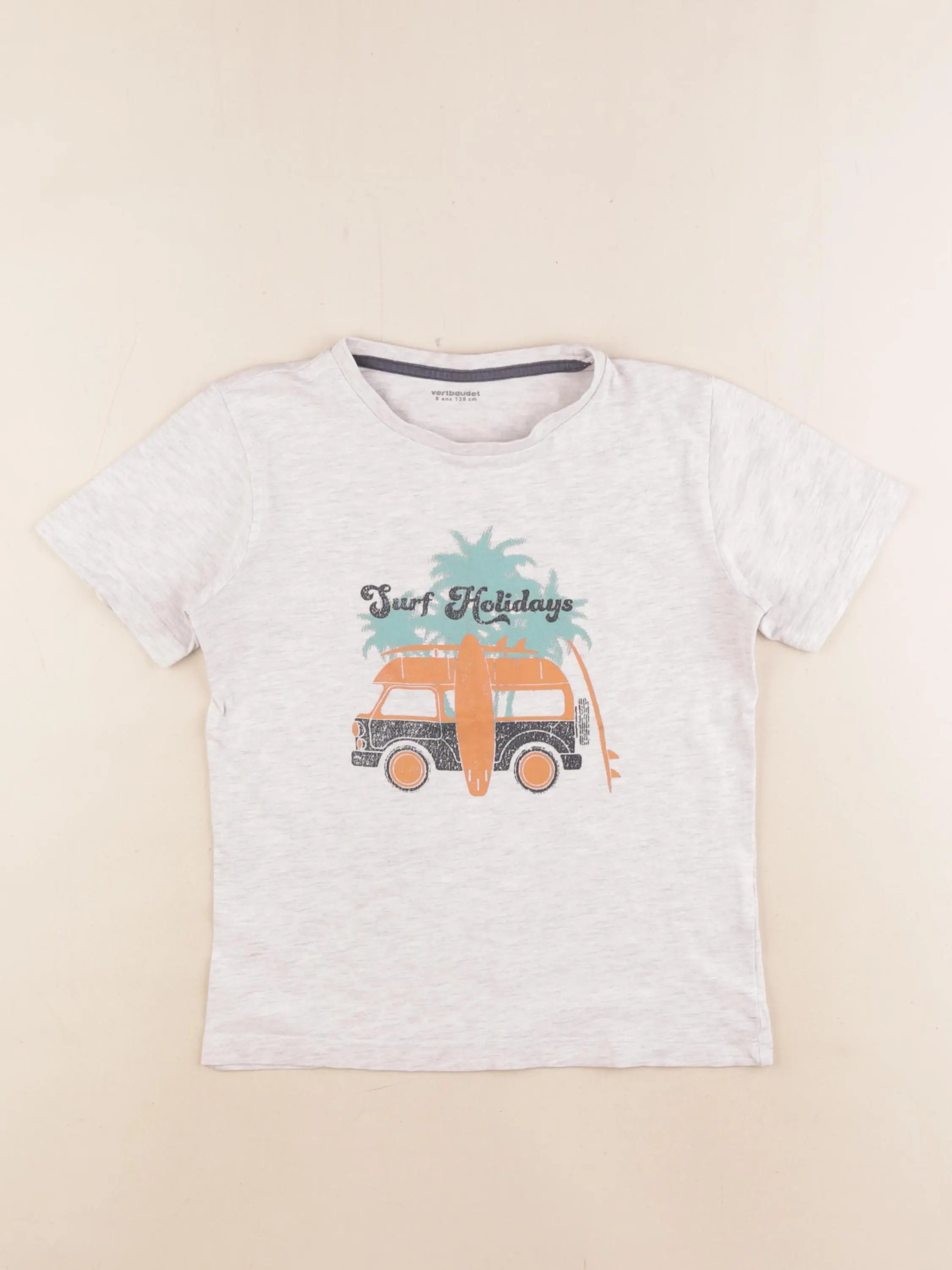 Vertbaudet - tee-shirt gris - 8 ans