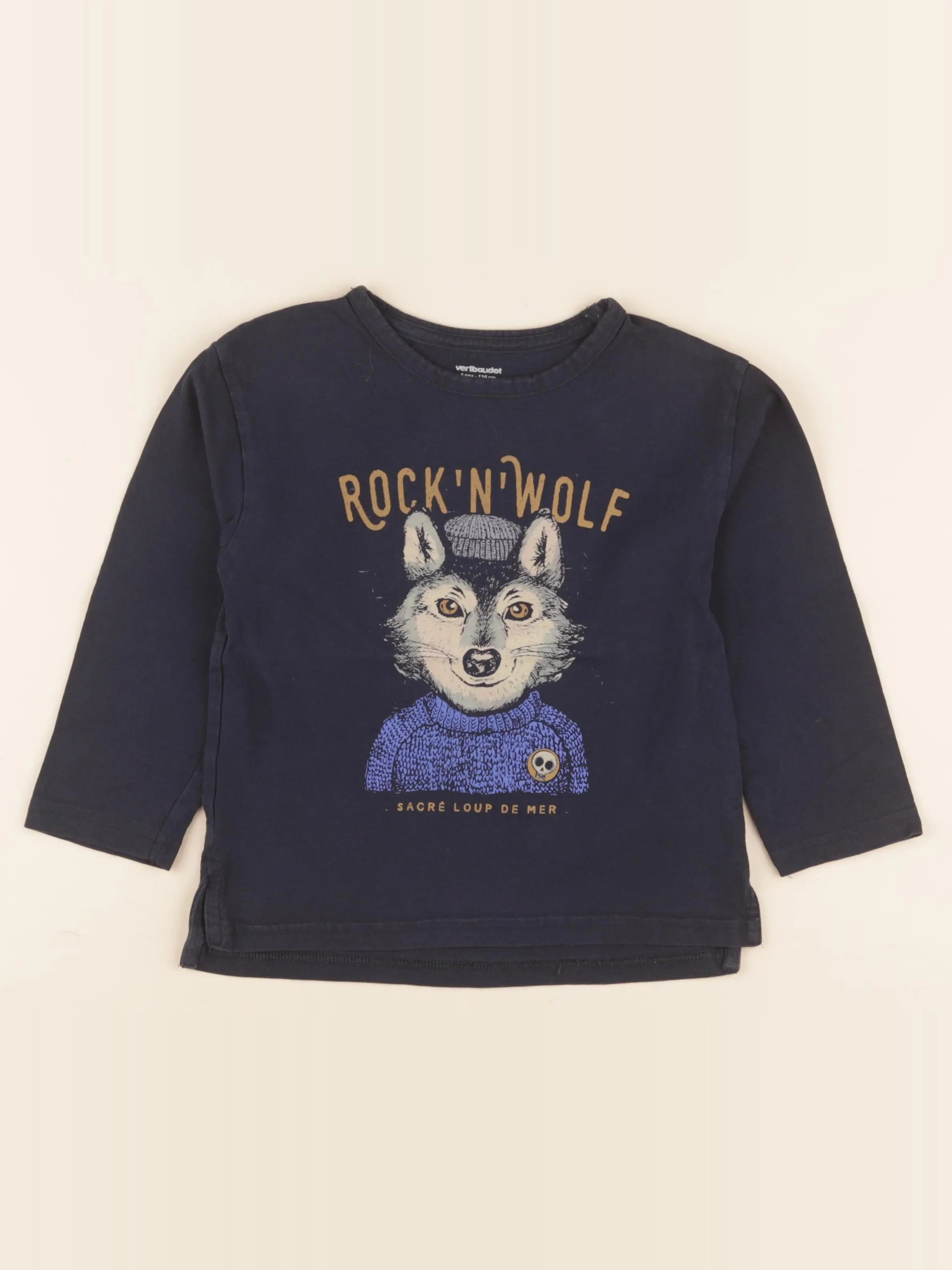 Vertbaudet - tee-shirt bleu - 6 ans