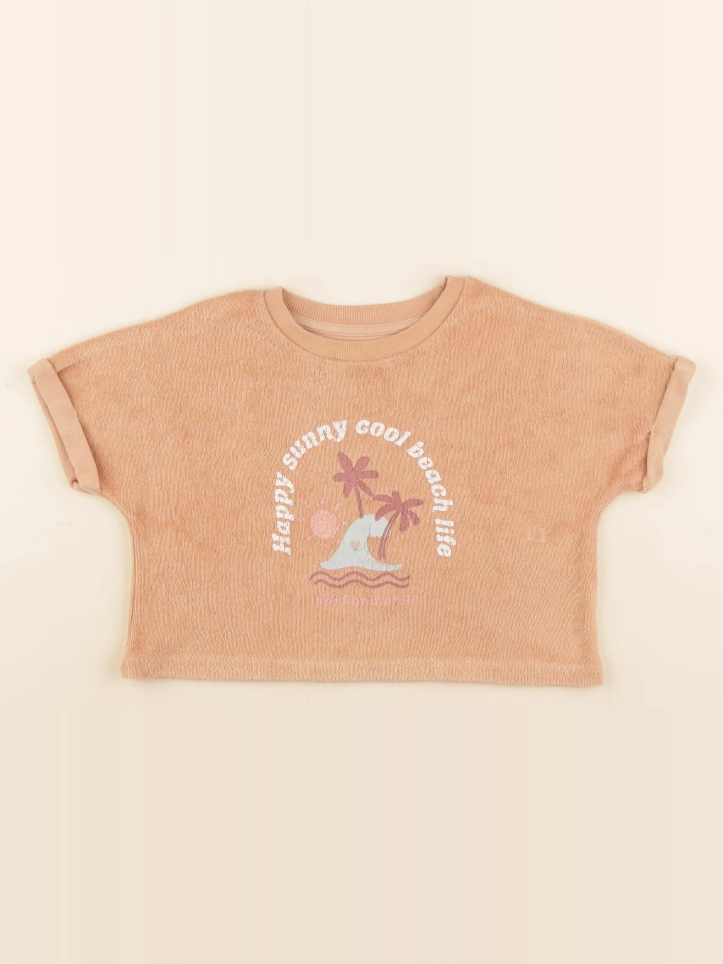 Vertbaudet - tee-shirt marron - 2 ans