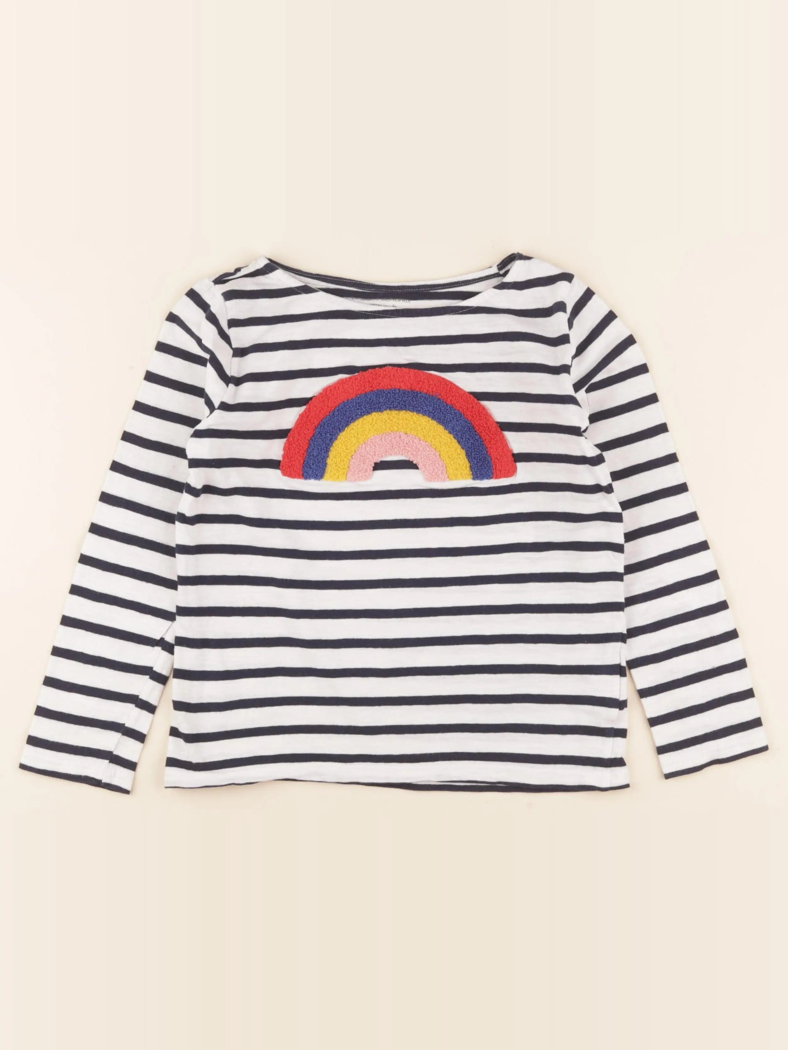 Monoprix - tee-shirt blanc, bleu - 8 ans
